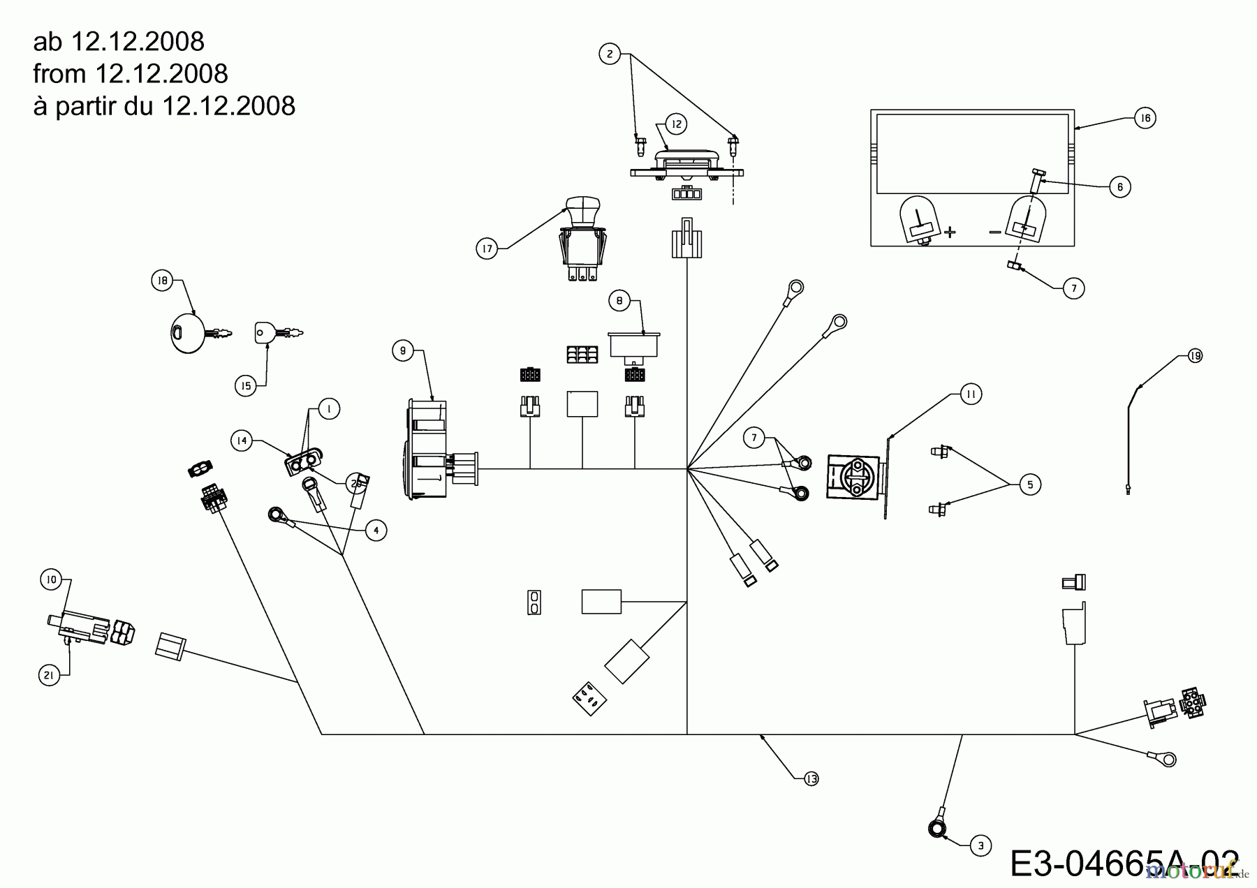  Cub Cadet Zero Turn FMZ 50 17BI4BFP603  (2009) Elektroteile ab 12.12.2008