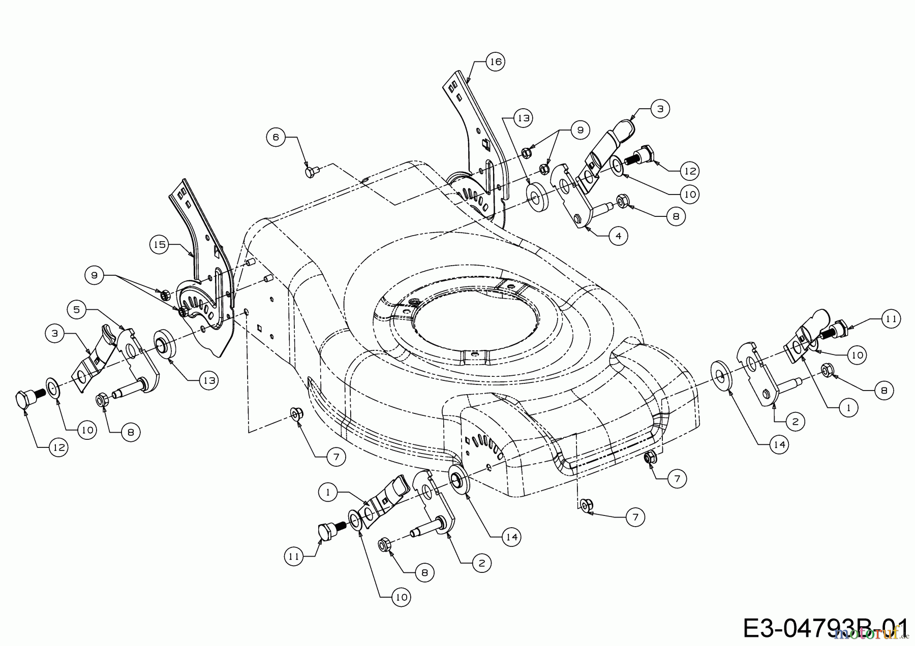  MTD Motormäher MTD 46 11A-J1SJ600  (2017) Achsen, Höhenverstellung