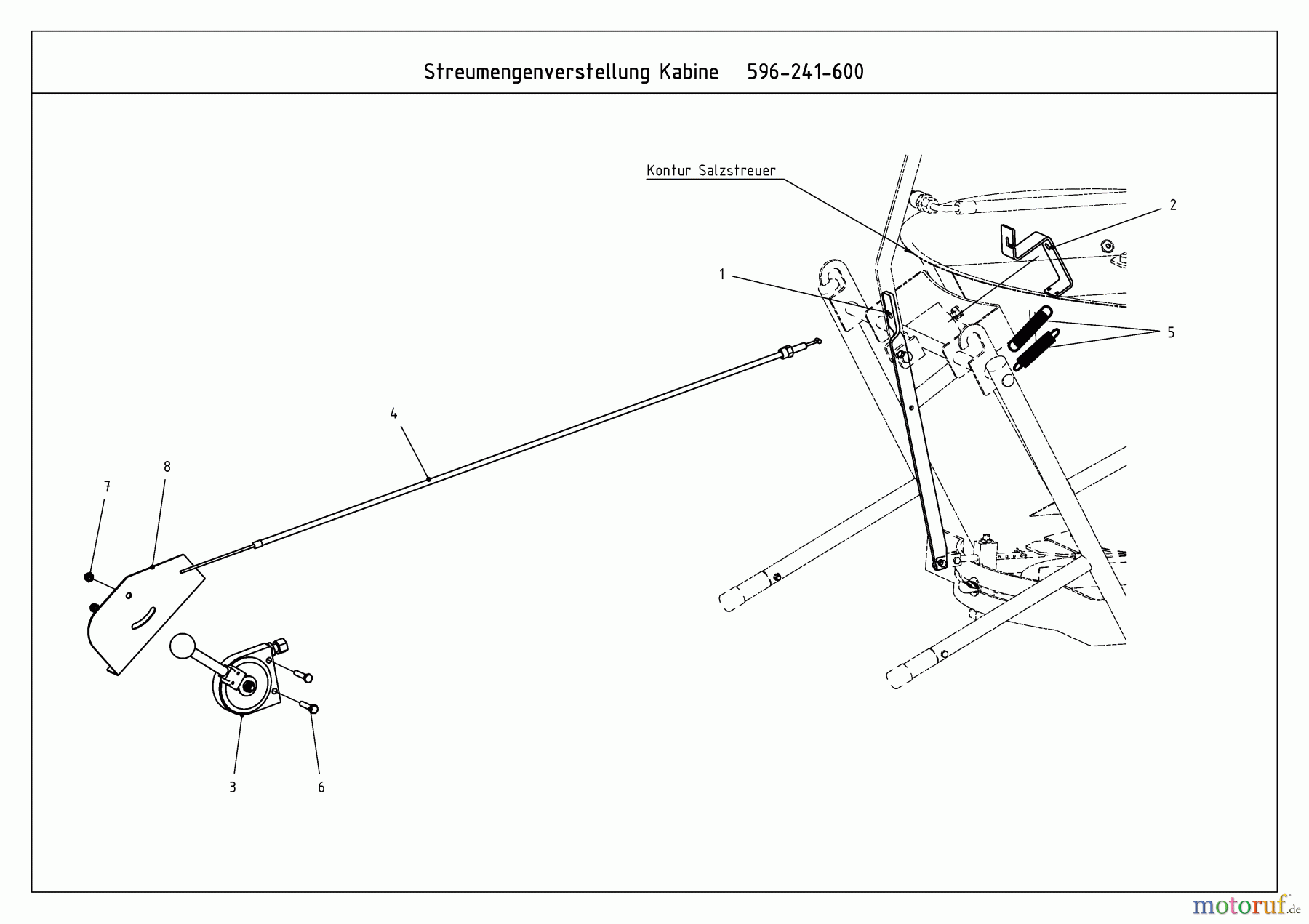  MTD Zubehör Zubehör Kompakttraktoren Streuer für CC 2000/3000 RD Serie, Splittmengenregulierer 596-241-600  (2012) Grundgerät