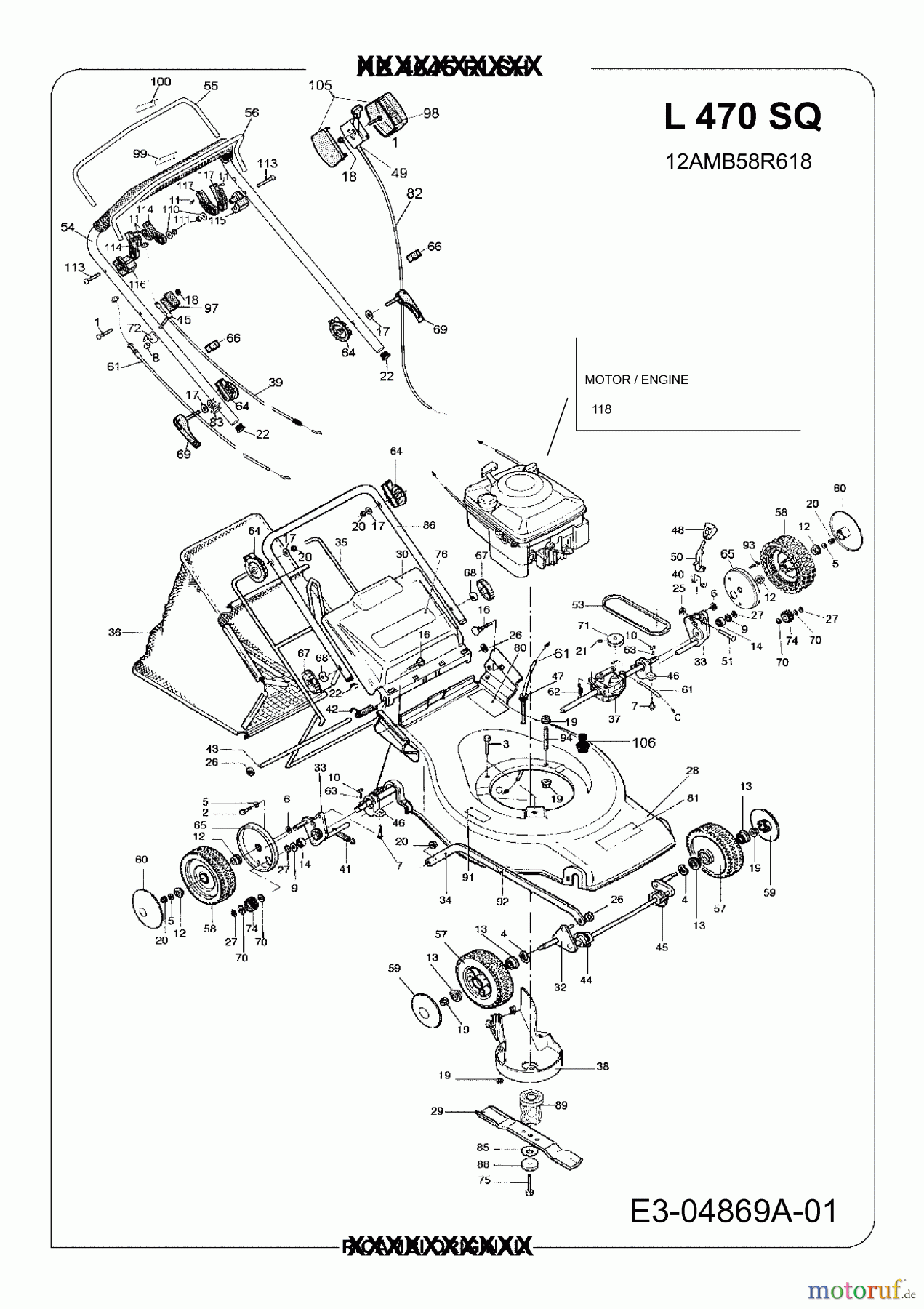  Juwel Motormäher mit Antrieb L 470 SQ 12AMB58R618  (2009) Grundgerät