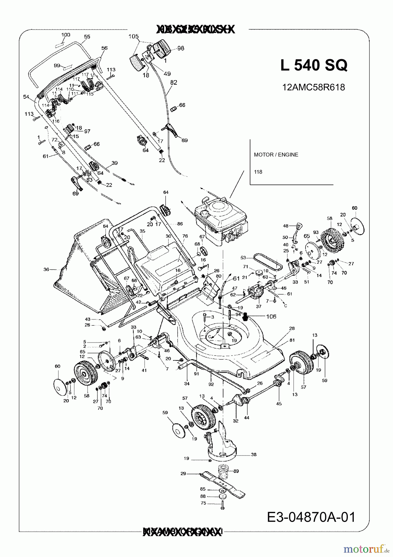  Juwel Motormäher mit Antrieb L 540 SQ 12AMC58R618  (2009) Grundgerät
