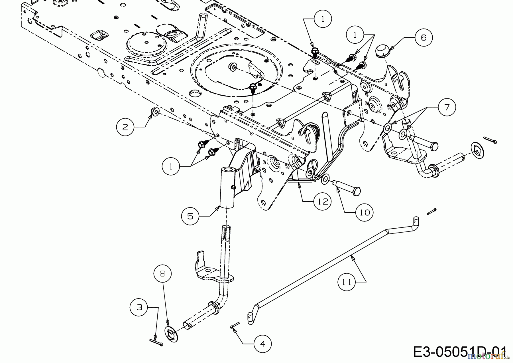  MTD Rasentraktoren LT 105 EXHK 13AG71KN682  (2018) Vorderachse