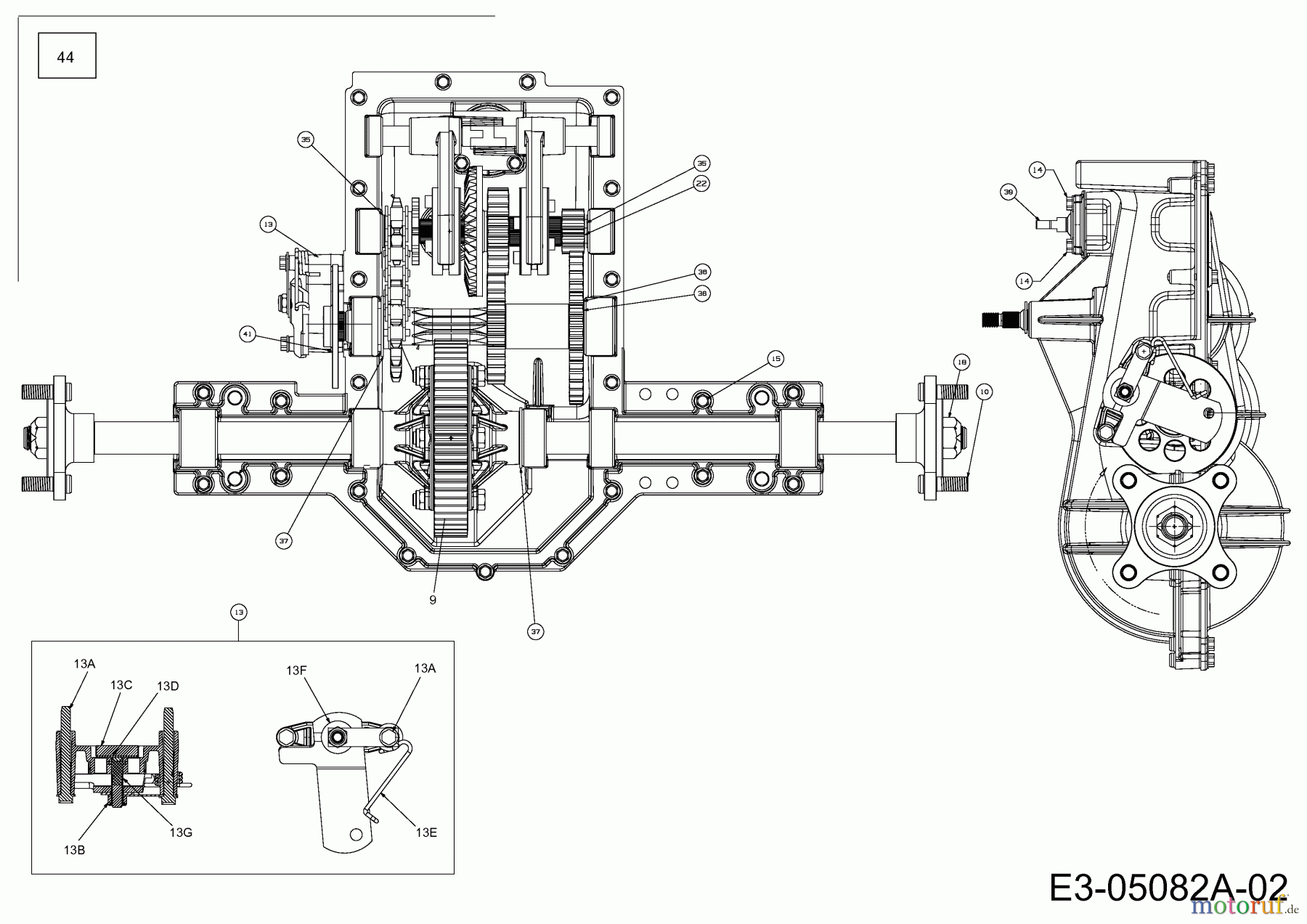  MTD Gartentraktoren G 200 14AQ808H678  (2003) Bremse, Getriebe 618-0376