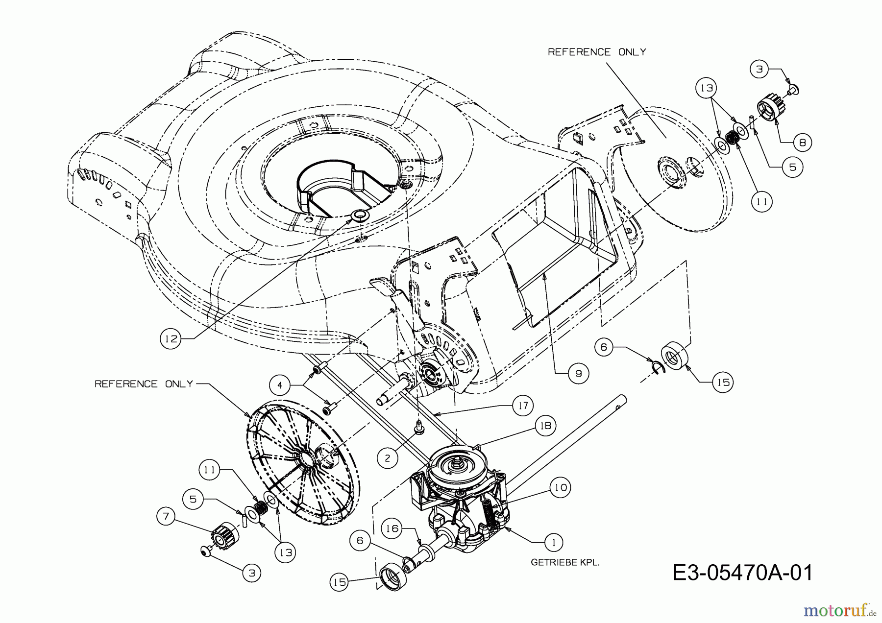  MTD Motormäher mit Antrieb 46 SPO 12D-J2JD600  (2010) Getriebe