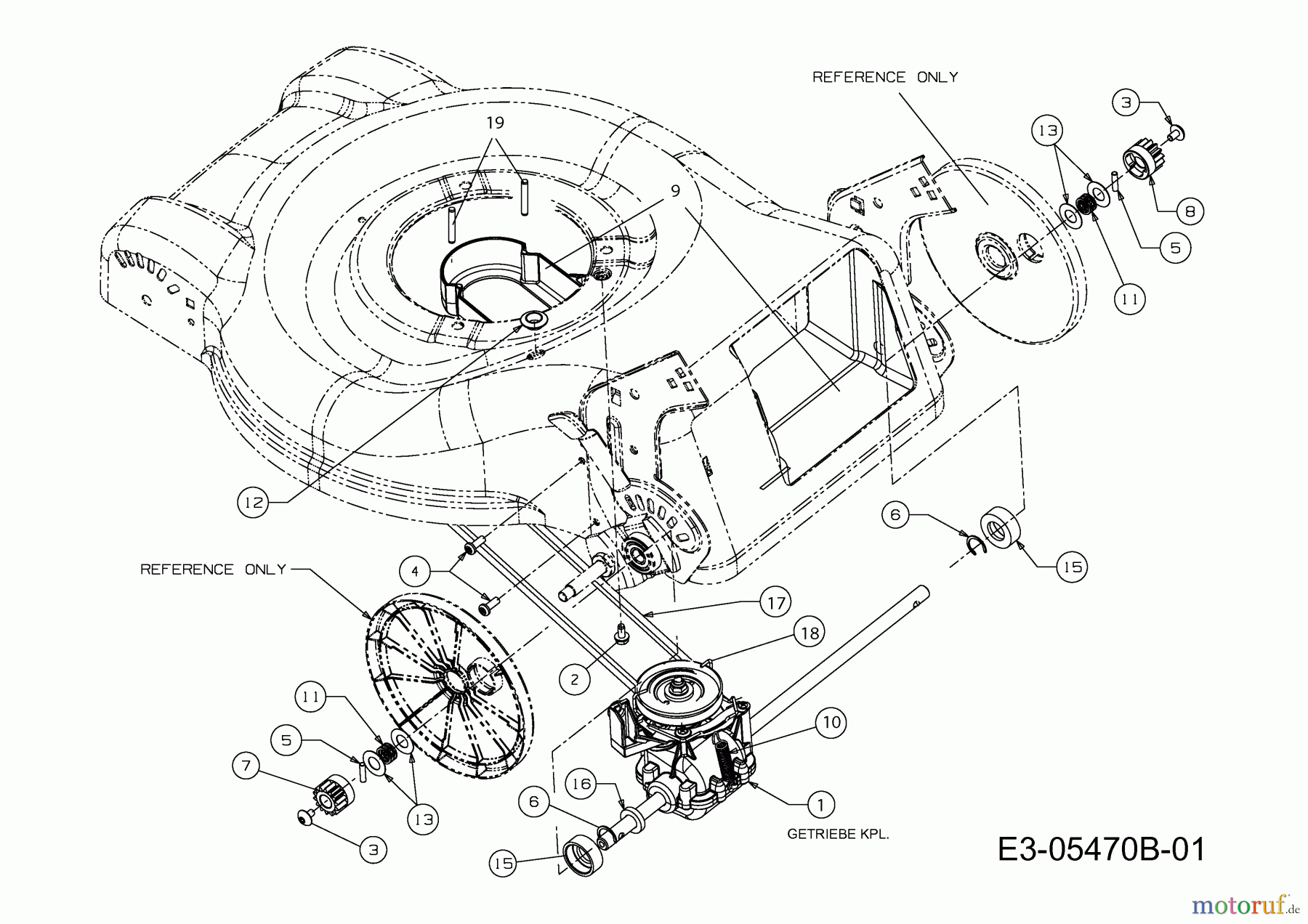  MTD Motormäher mit Antrieb 46 SPO 12E-J2JD600  (2013) Getriebe
