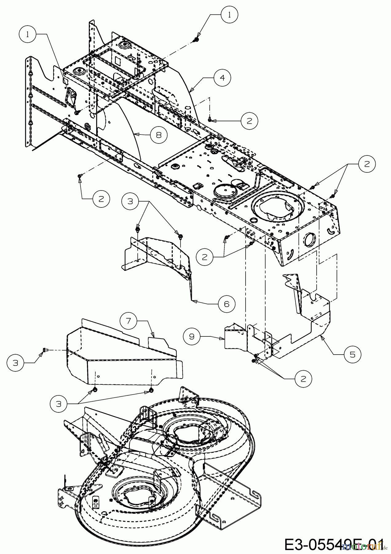  MTD Rasentraktoren DL 920 H 13H271KE677  (2018) Abdeckungen Mähwerk E (36