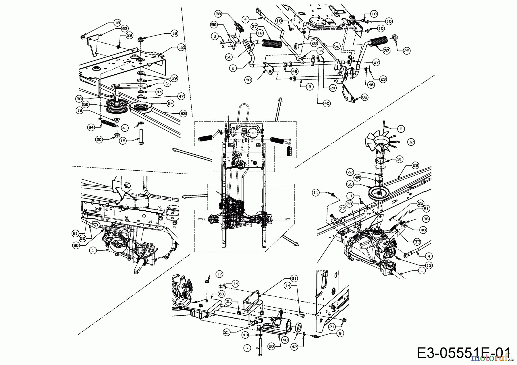 B Power Rasentraktoren BT 155-92 AH 2 13HM71KE648  (2015) Fahrantrieb