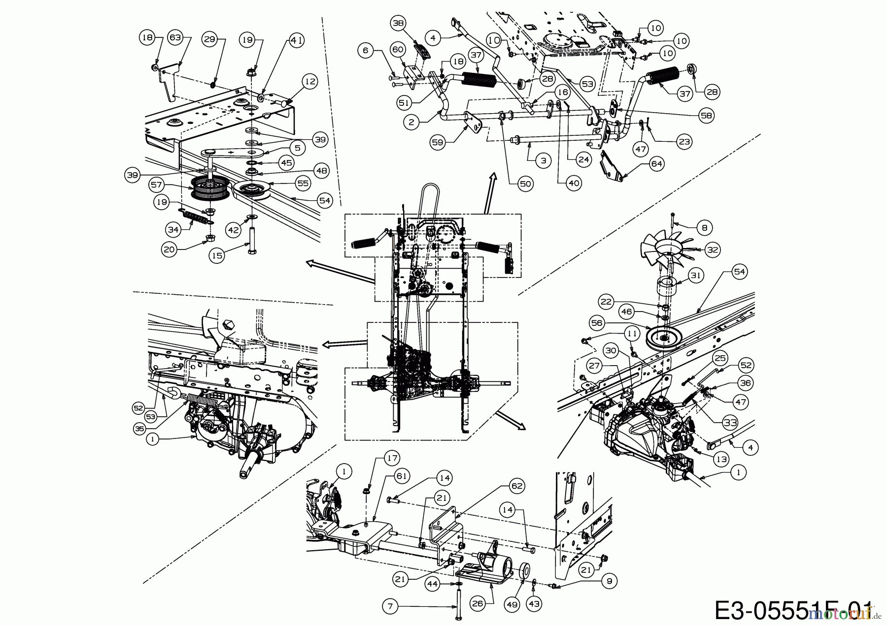  MTD Rasentraktoren Optima LN 165 H 13IN71KN678  (2017) Fahrantrieb