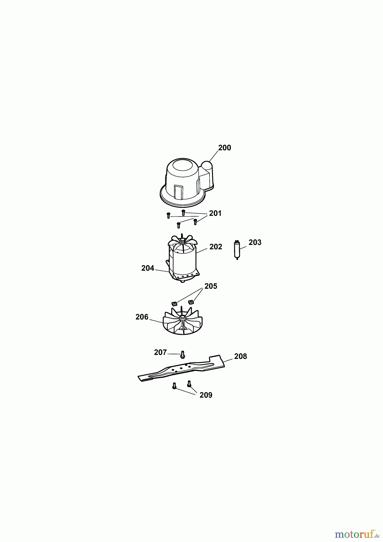 Wolf-Garten Elektromäher Power Edition 40 E-1 4980000 Serie E (2010) Messer, Messeraufnahme, Motor