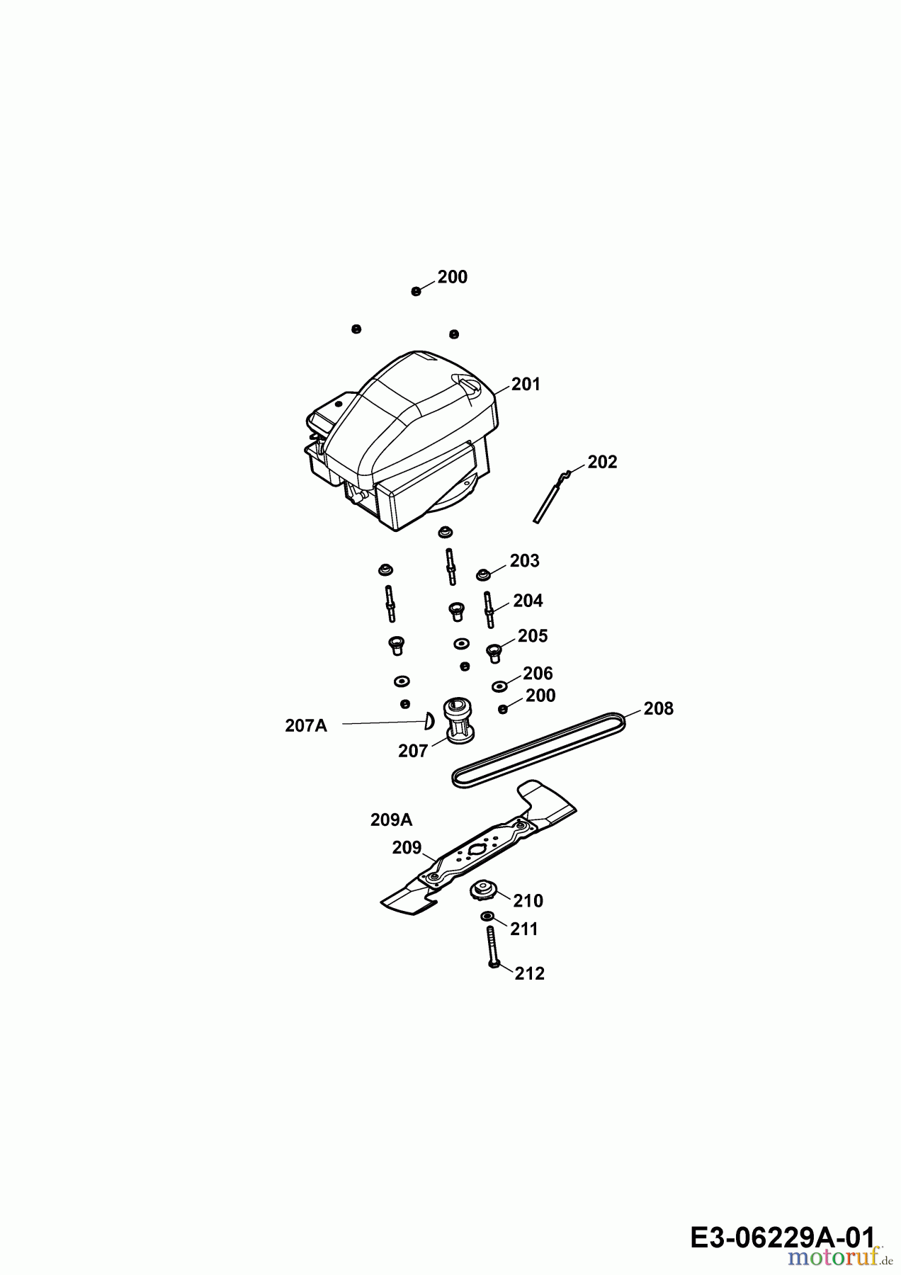 Wolf-Garten Motormäher mit Antrieb Power Edition 40 HA 4055080 Serie C (2010) Messer, Messeraufnahme, Motor