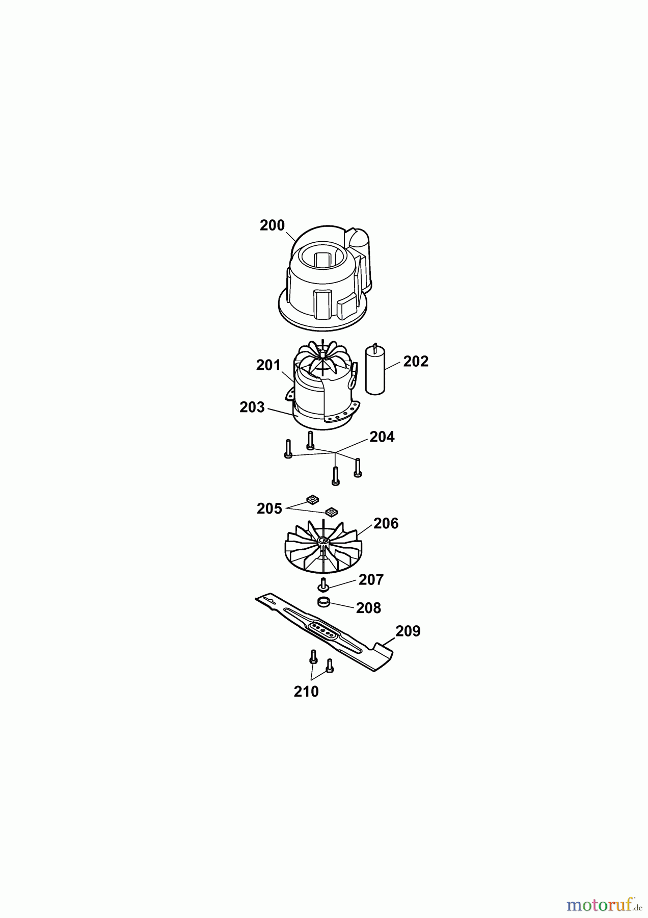  Wolf-Garten Elektromäher Power Edition 34 E 4924000 Serie F  (2010) Messer, Messeraufnahme, Motor
