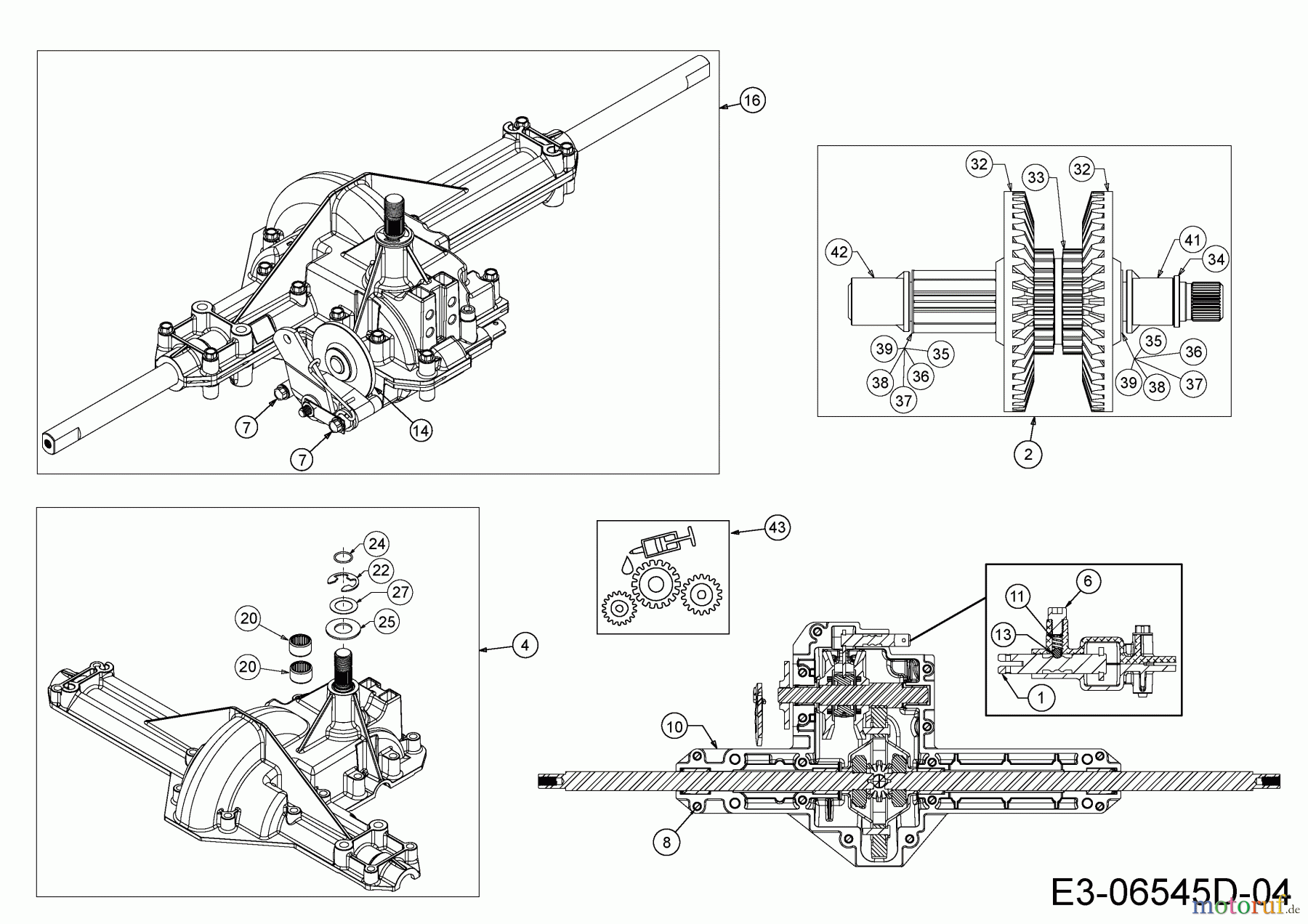  MTD Rasentraktoren DL 96 T 13H2765F677  (2015) Getriebe 618-04566A