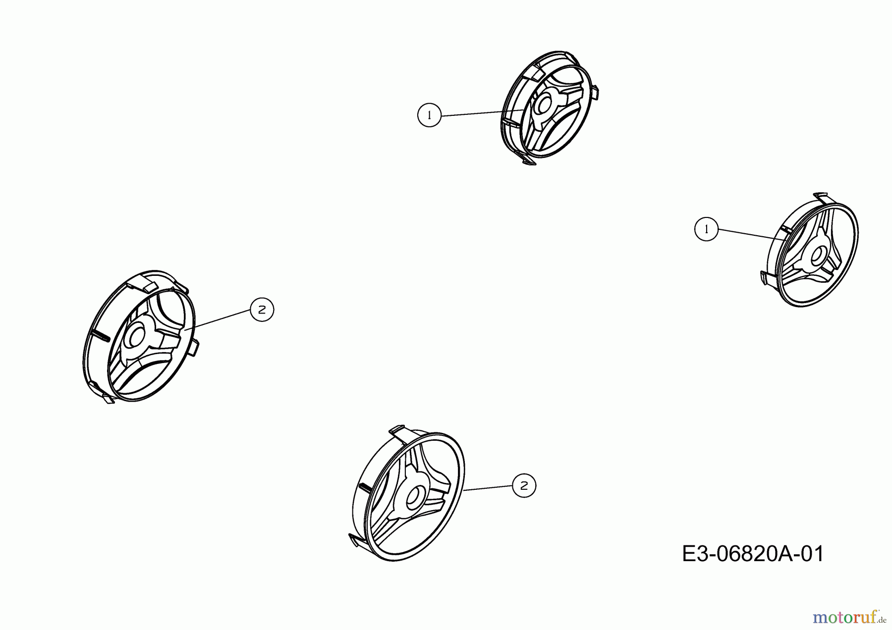  Wolf-Garten Elektromäher Ambition 33 E 18D-M4D-650  (2011) Radkappen
