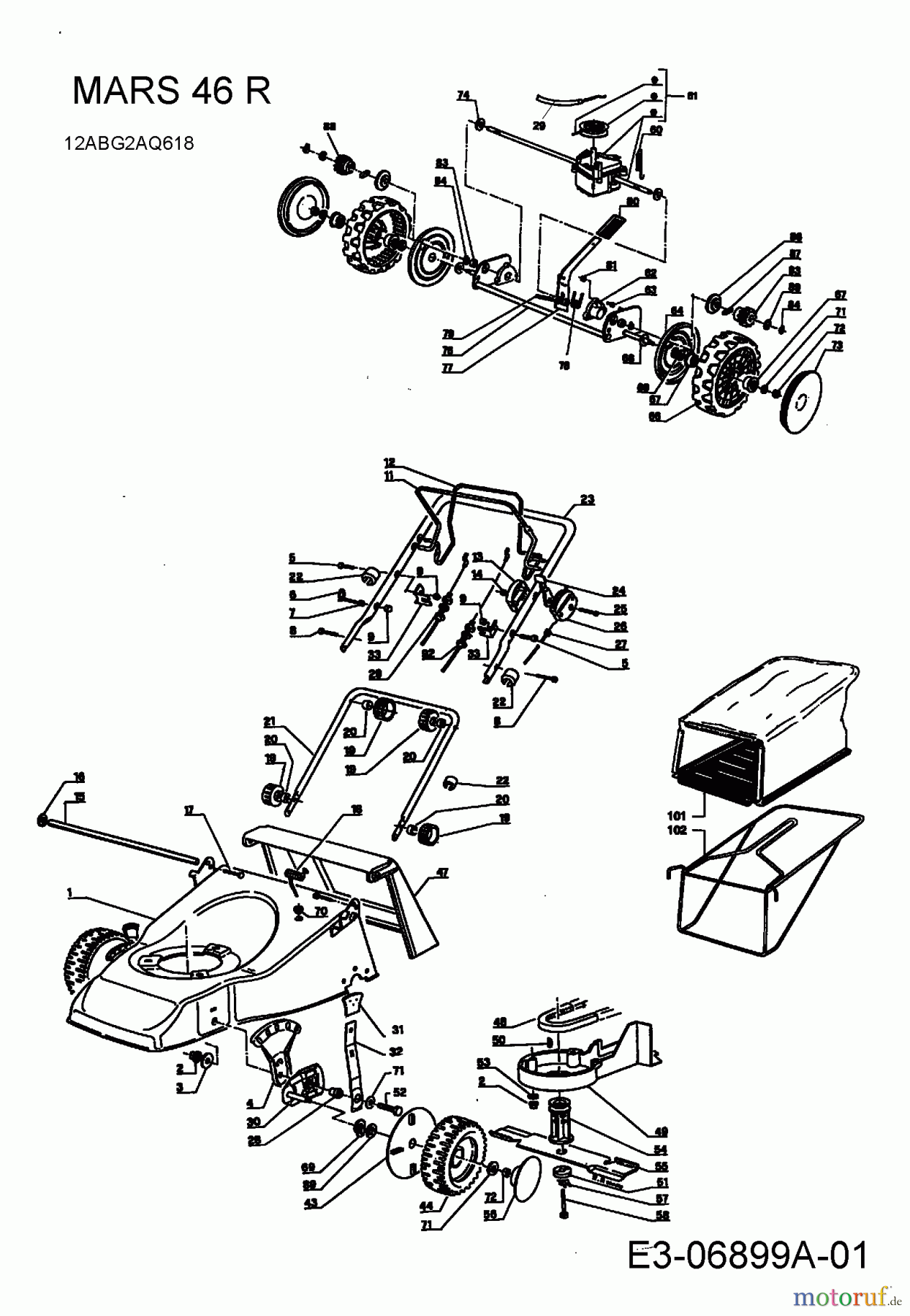  Rasor Motormäher mit Antrieb MARS 46 R 12ABG2AQ618  (2011) Grundgerät