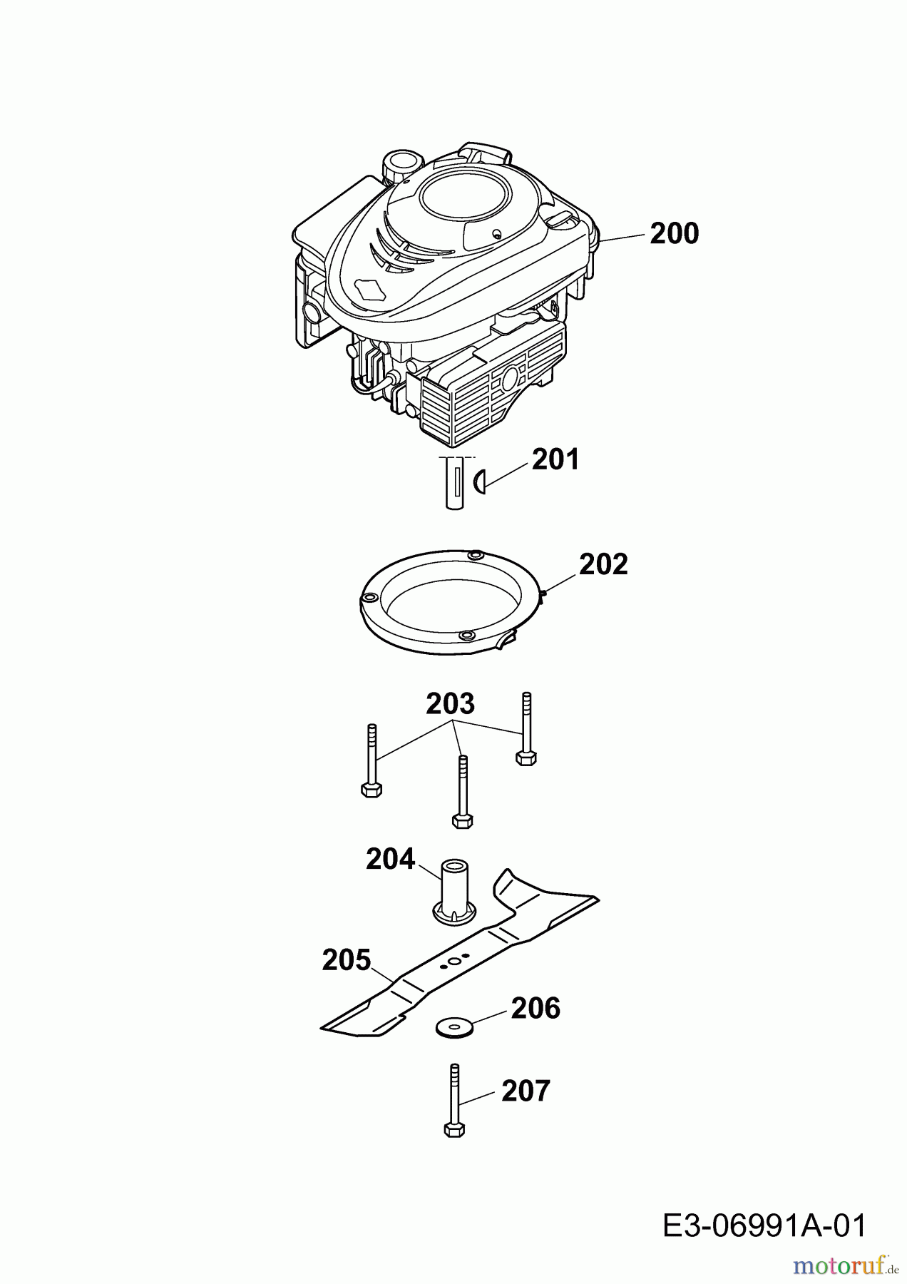  Wolf-Garten Motormäher Power Edition 48 QR 4233000  (2011) Messer, Messeraufnahme, Motor