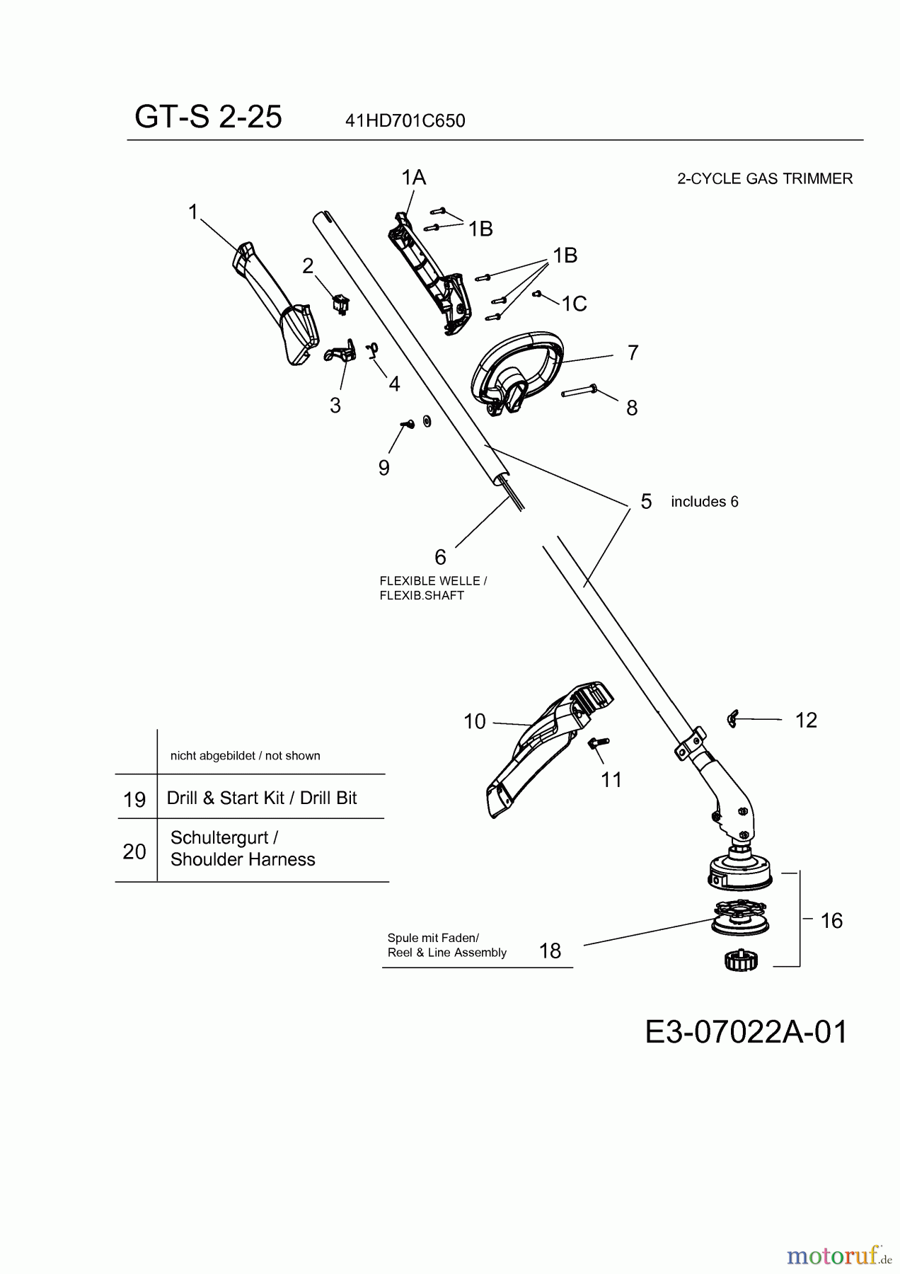  Wolf-Garten Motorsensen GT-S 2-25 41HD701C650  (2012) Grundgerät
