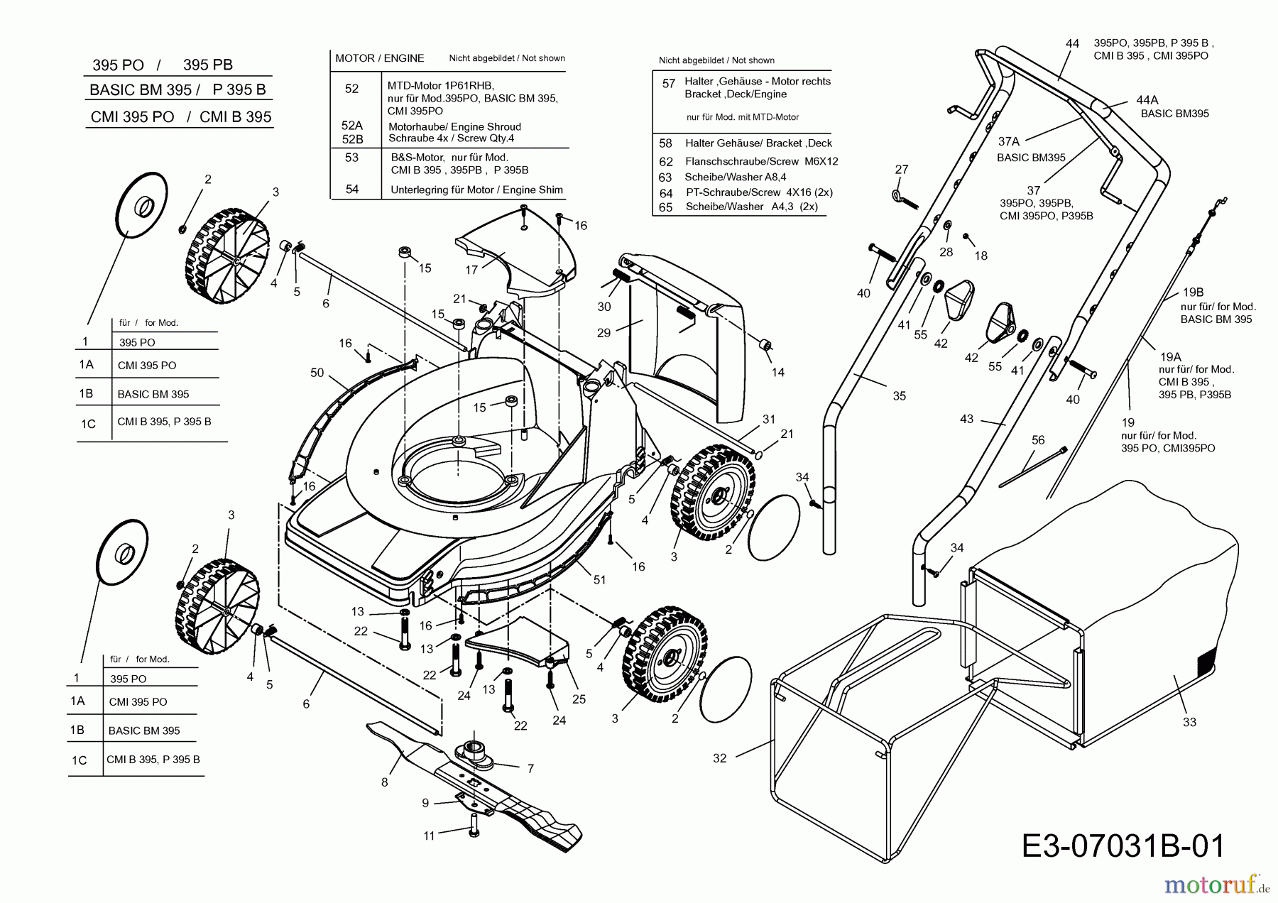  Basic Motormäher Basic BM 395 11BBB1JD601  (2012) Grundgerät