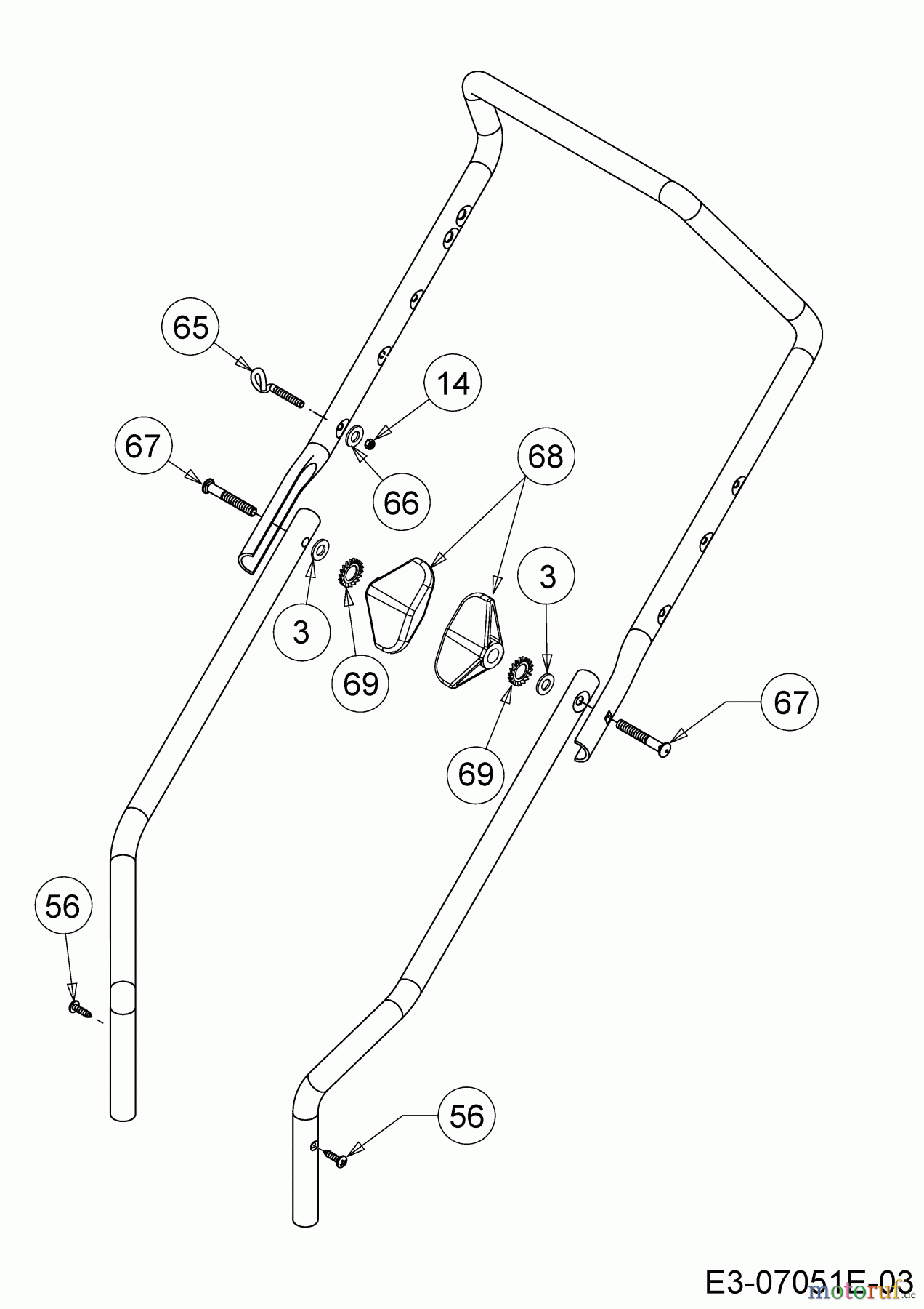  MTD Motormäher mit Antrieb Smart 395 SPO 12CBB1SJ600  (2017) Befestigungsteile Holm