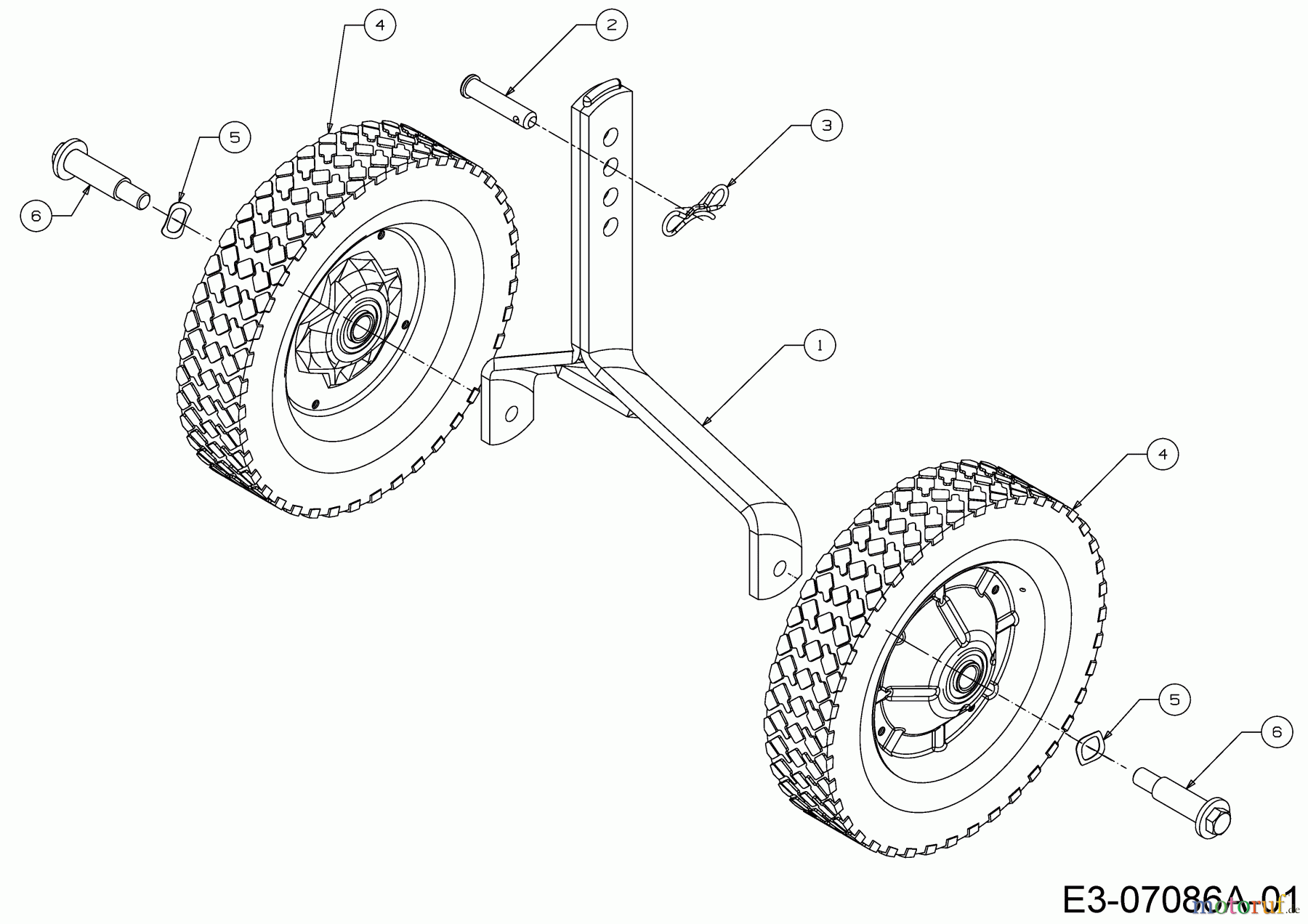  MTD Tillers T/380 M 21D-38MT678  (2017) Wheel support, Wheels