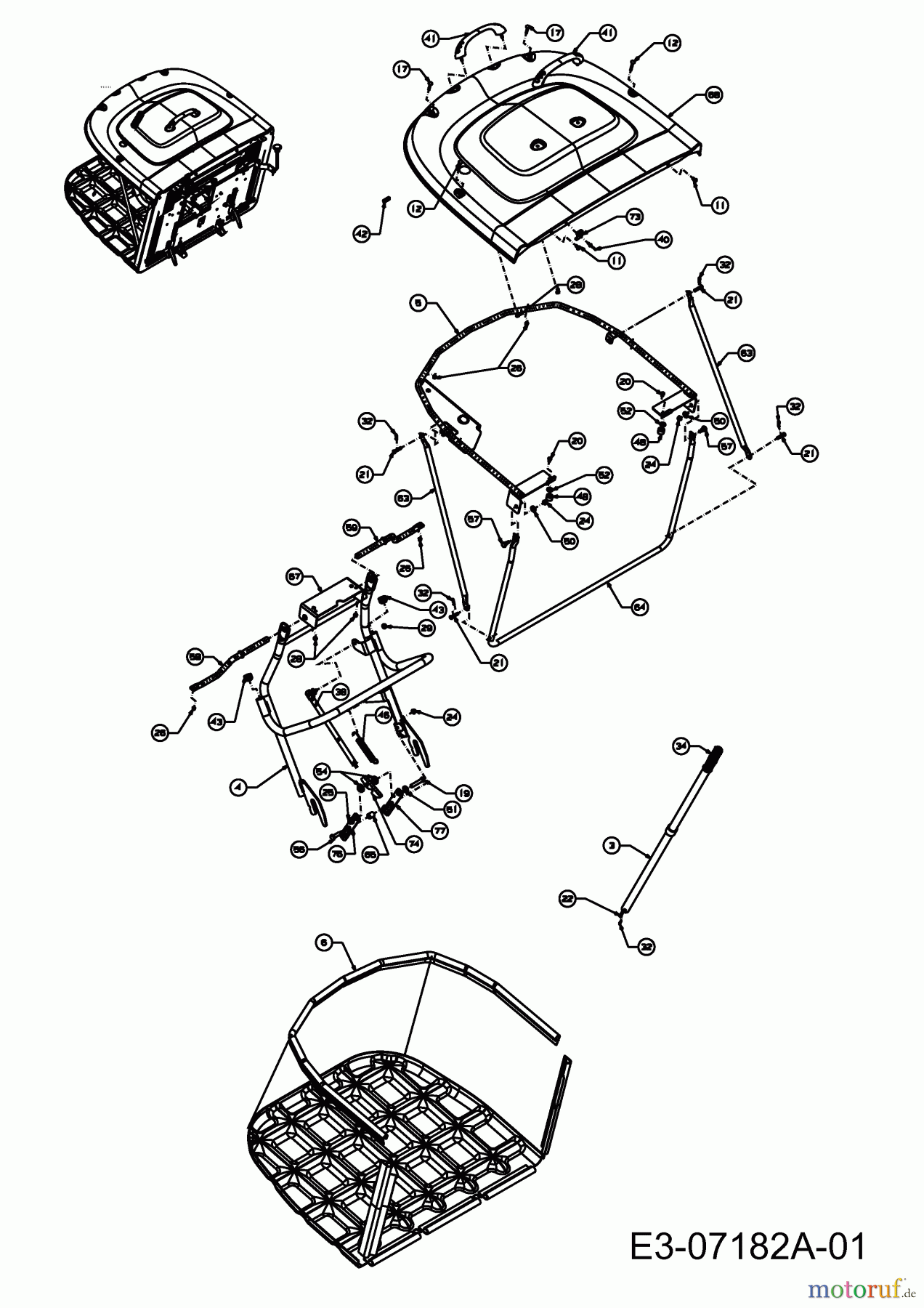  Cub Cadet Rasentraktoren CC 1024 RD-J 13MI51AJ603  (2011) Grasfangvorrichtung