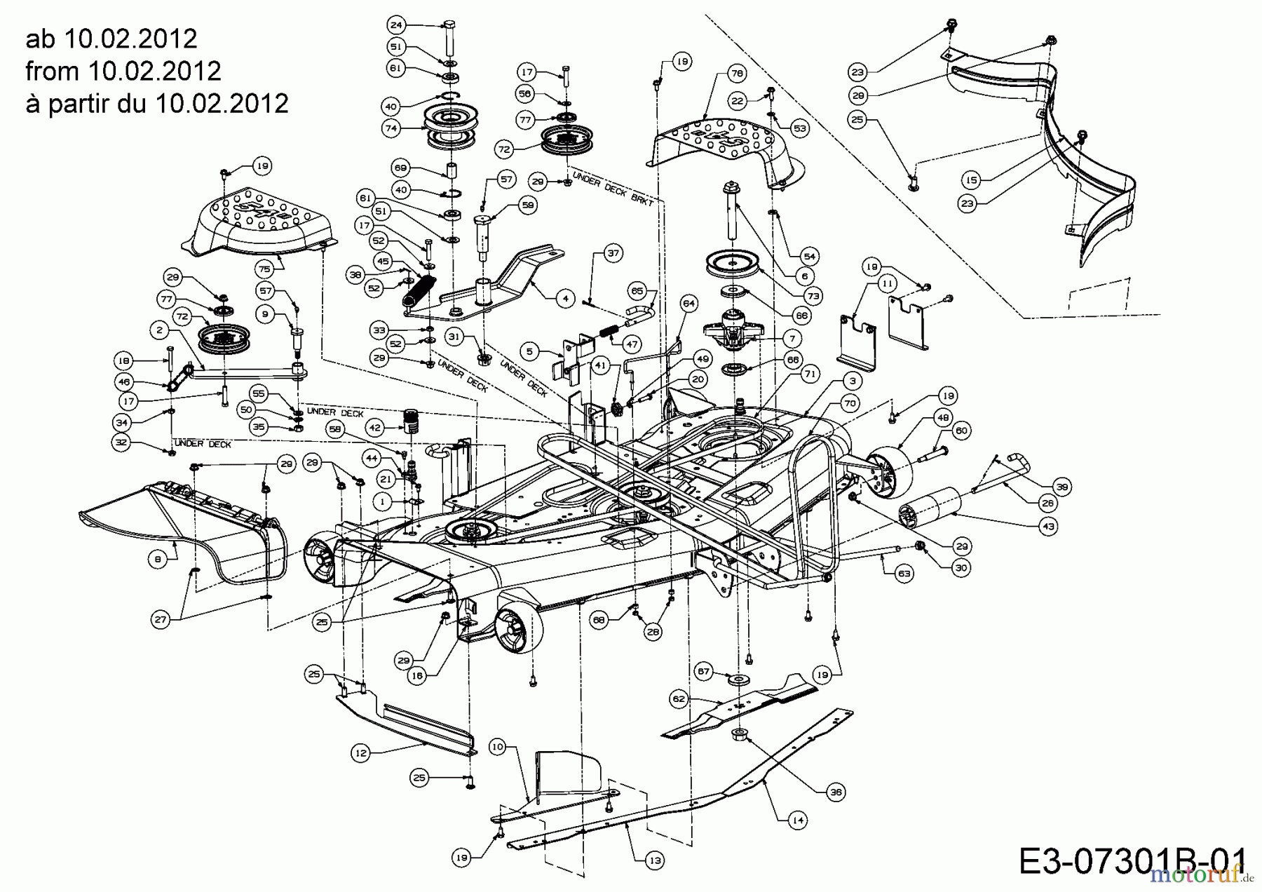  MTD Zubehör Zubehör Garten- und Rasentraktoren Mähwerke für GTX 2100, Mähwerk 54