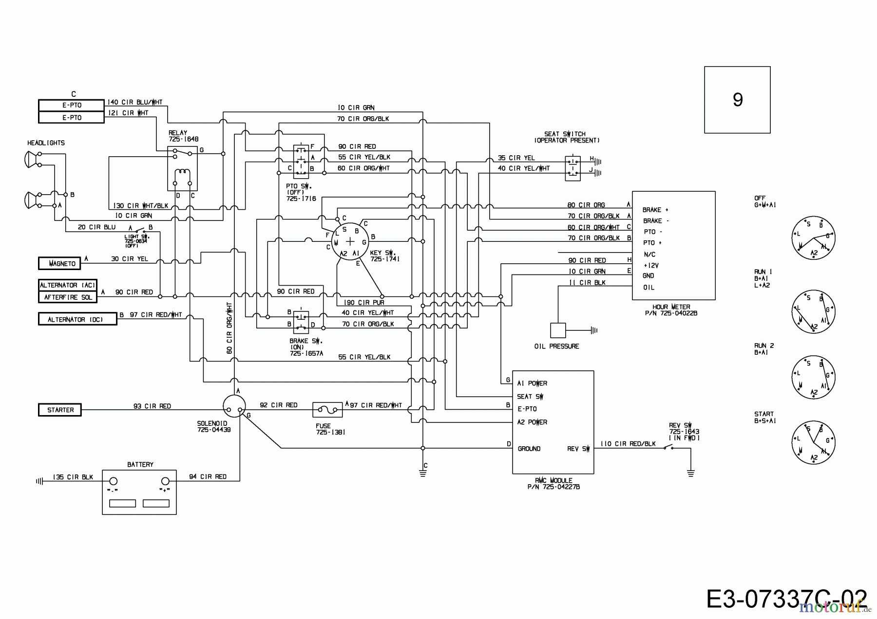  Massey Ferguson Rasentraktoren MF 46-22 SH 13HP93GT695  (2016) Schaltplan