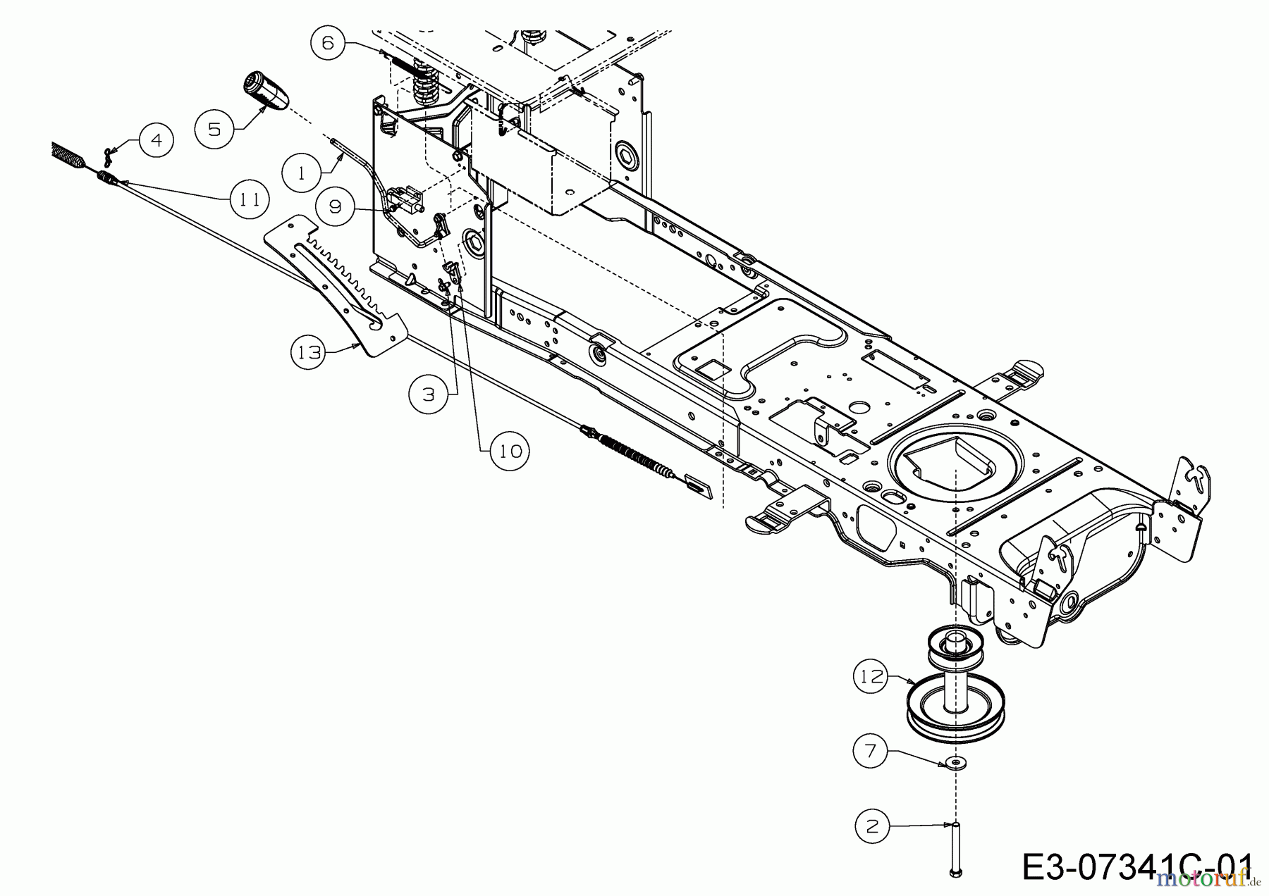  Cub Cadet Rasentraktoren CC 1016 AF 13BD90AF603  (2014) Mähwerkseinschaltung, Motorkeilriemenscheibe
