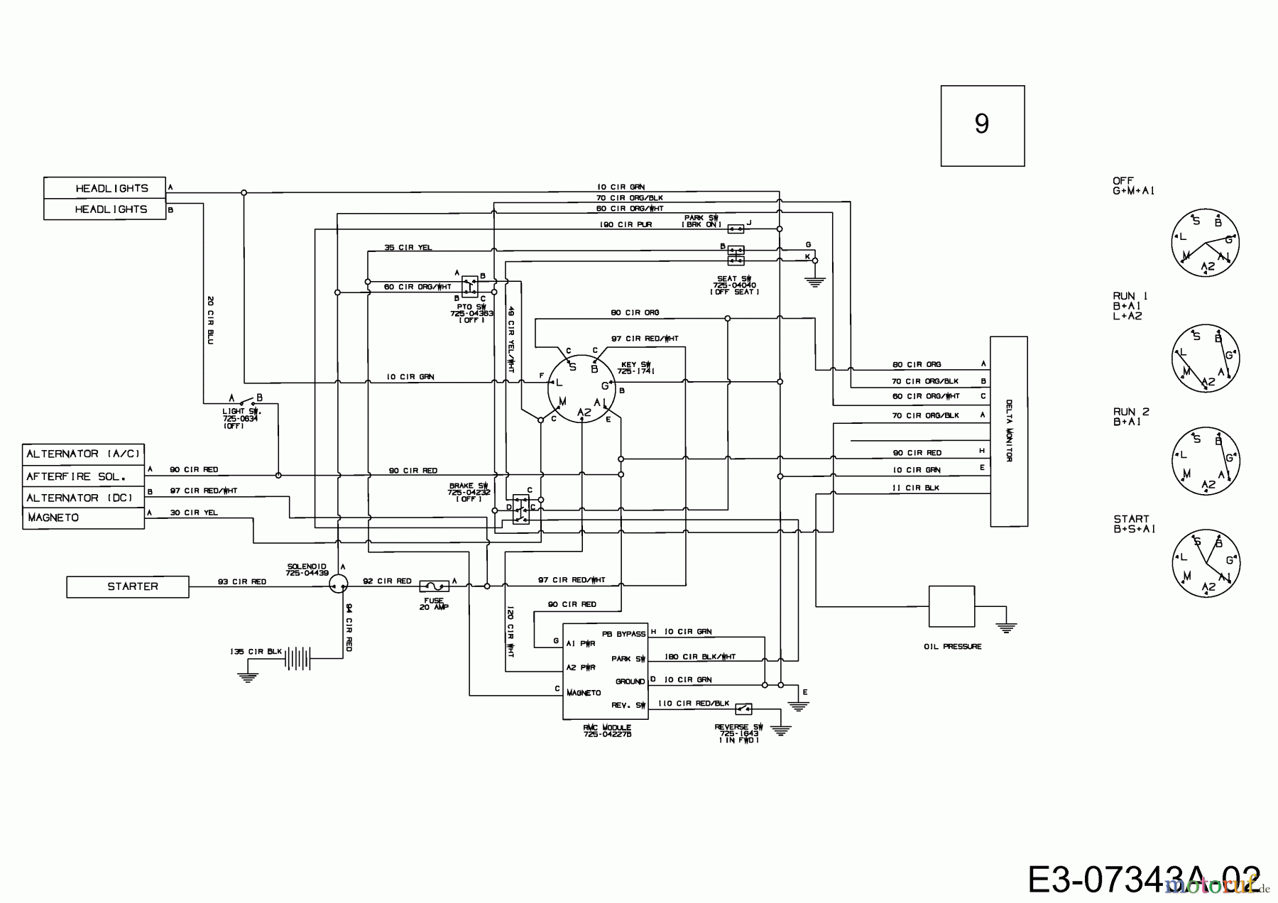  Massey Ferguson Rasentraktoren MF 42-18 ASD 13AD90CG695  (2013) Schaltplan