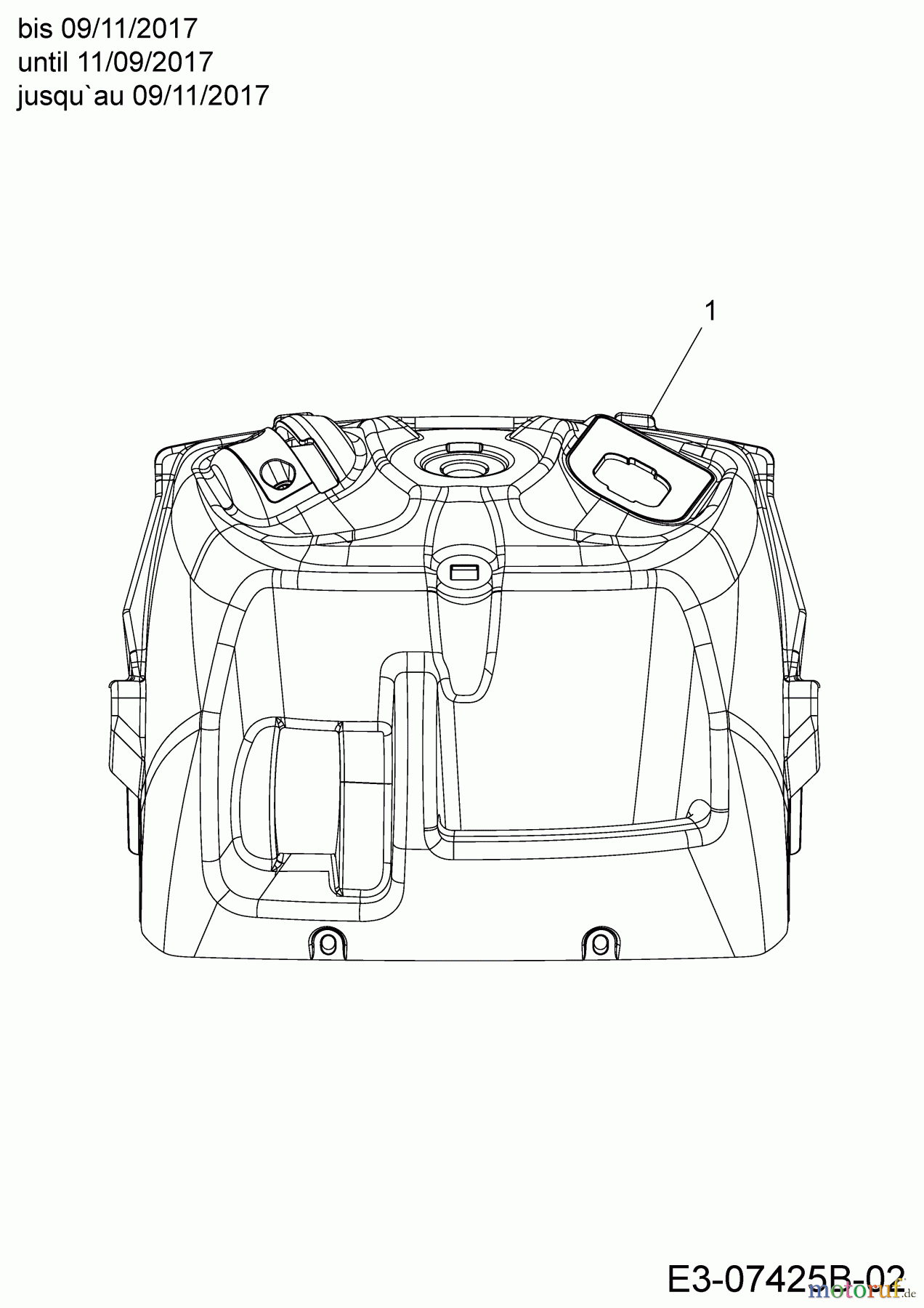  Helington Rasentraktoren H 107 HK 13AG79KG686  (2018) Armaturenbrett bis 09/11/2017