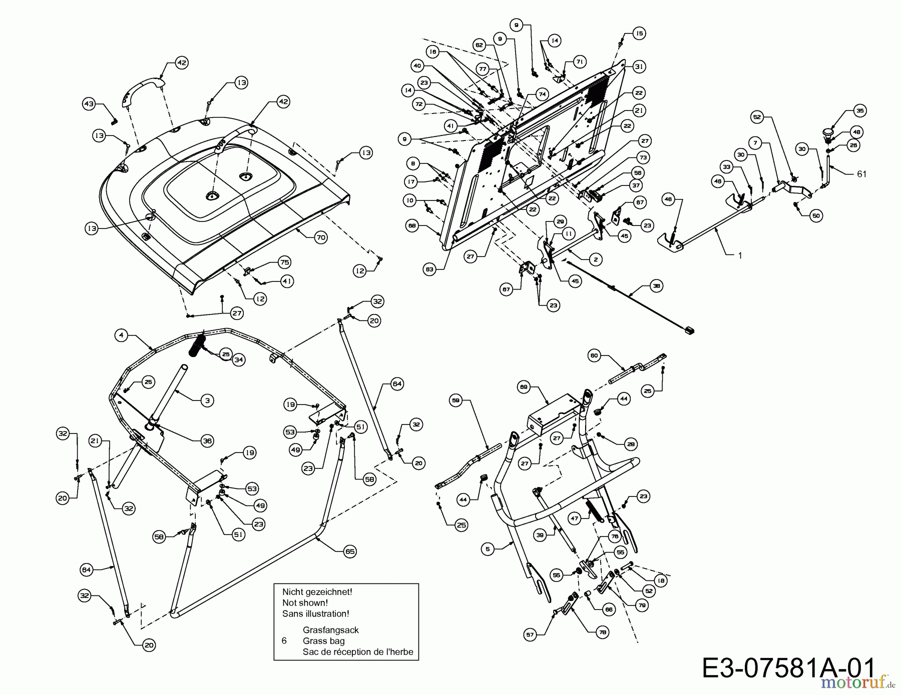  Gutbrod Rasentraktoren GLX 105 RA 13AD90GN690  (2012) Grasfangeinrichtung