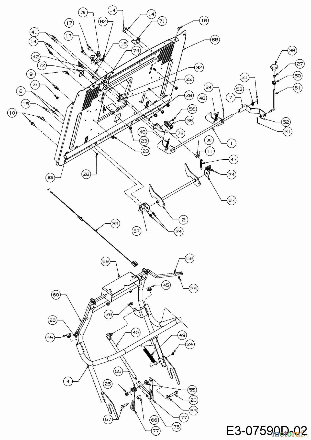  WOLF-Garten Expert Rasentraktoren Expert 92.180 H 13IT91WE650  (2016) Heckplatte