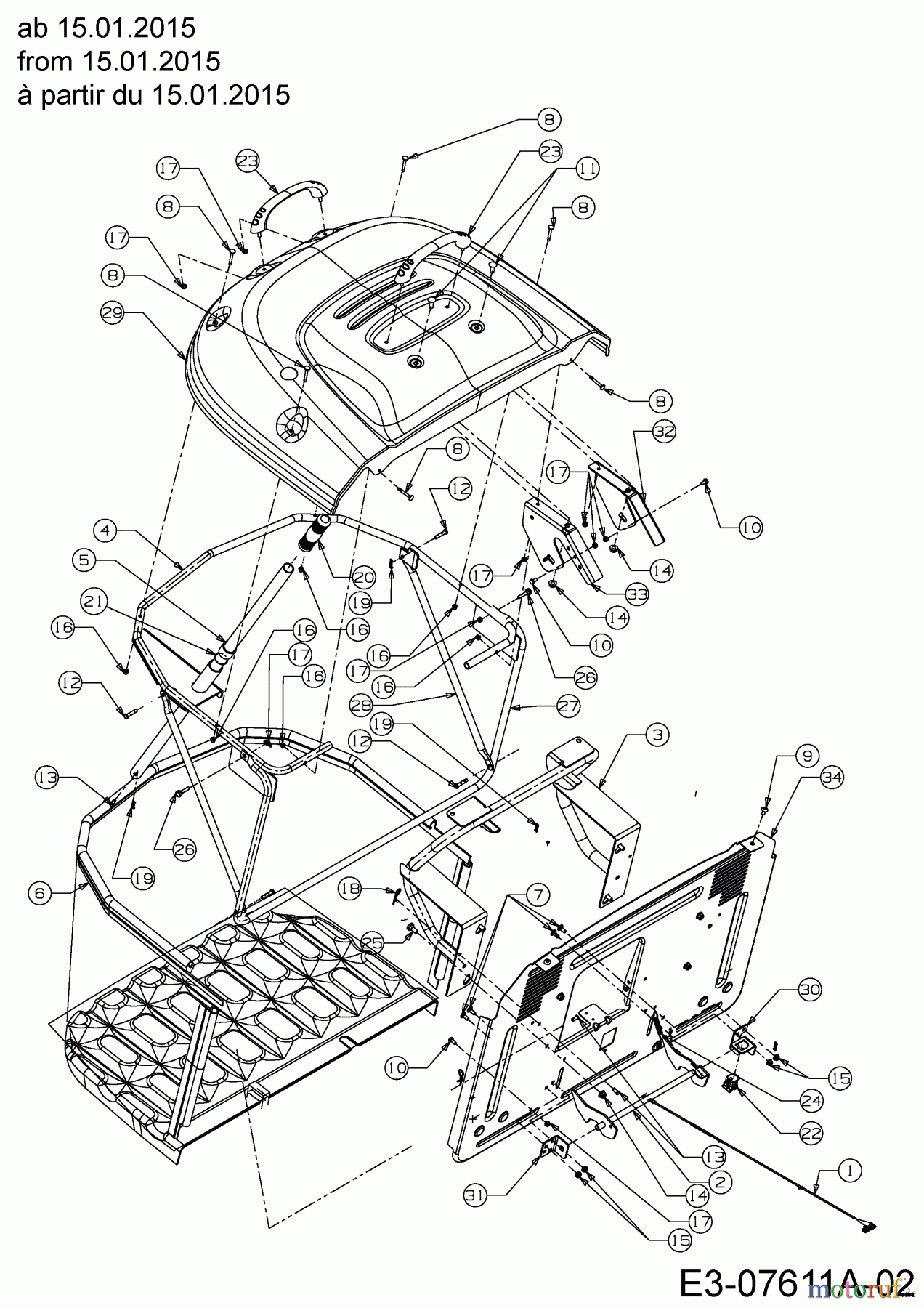  Gartenland Rasentraktoren GL 15.5/92 H 13HM99GE640  (2015) Grasfangeinrichtung ab 15.01.2015