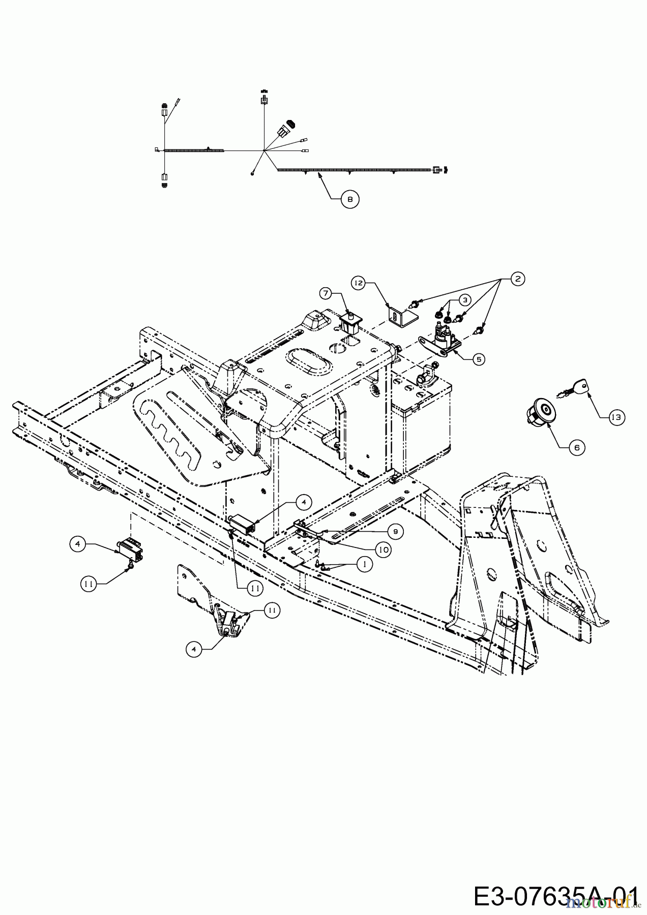  MTD Rasentraktoren Minirider 76 SD 13A226JD600  (2012) Elektroteile