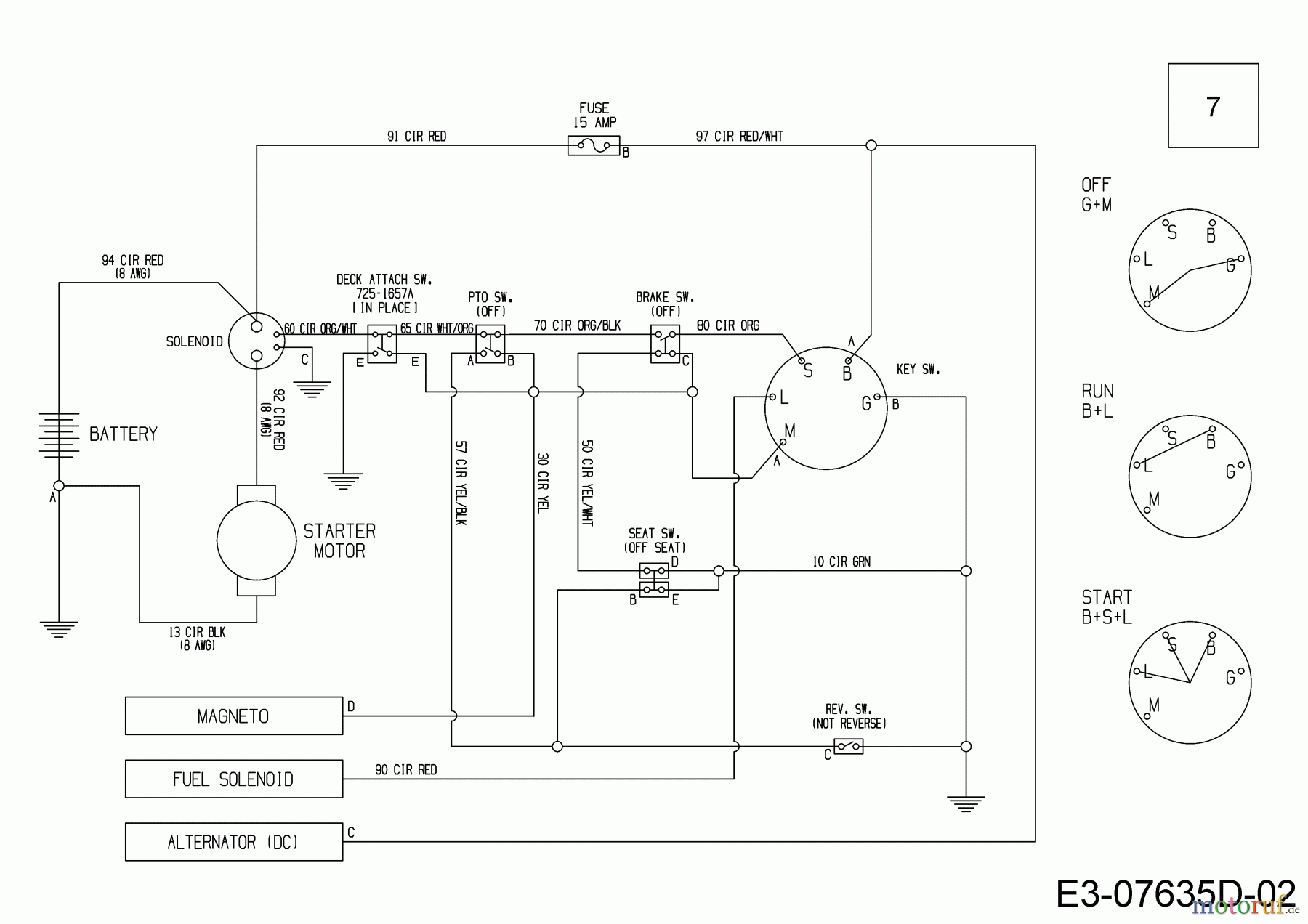  MTD Rasentraktoren Minirider 76 SDE 13B726JD600  (2018) Schaltplan