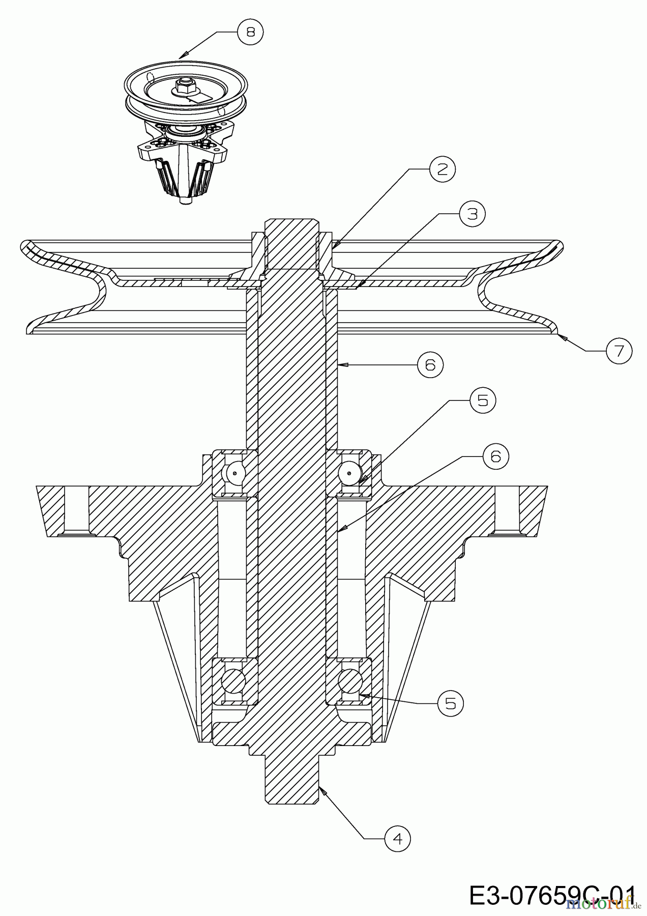  Cub Cadet Rasentraktoren CC 114 TD 13B226JD603  (2014) Messerspindel 618-04822A