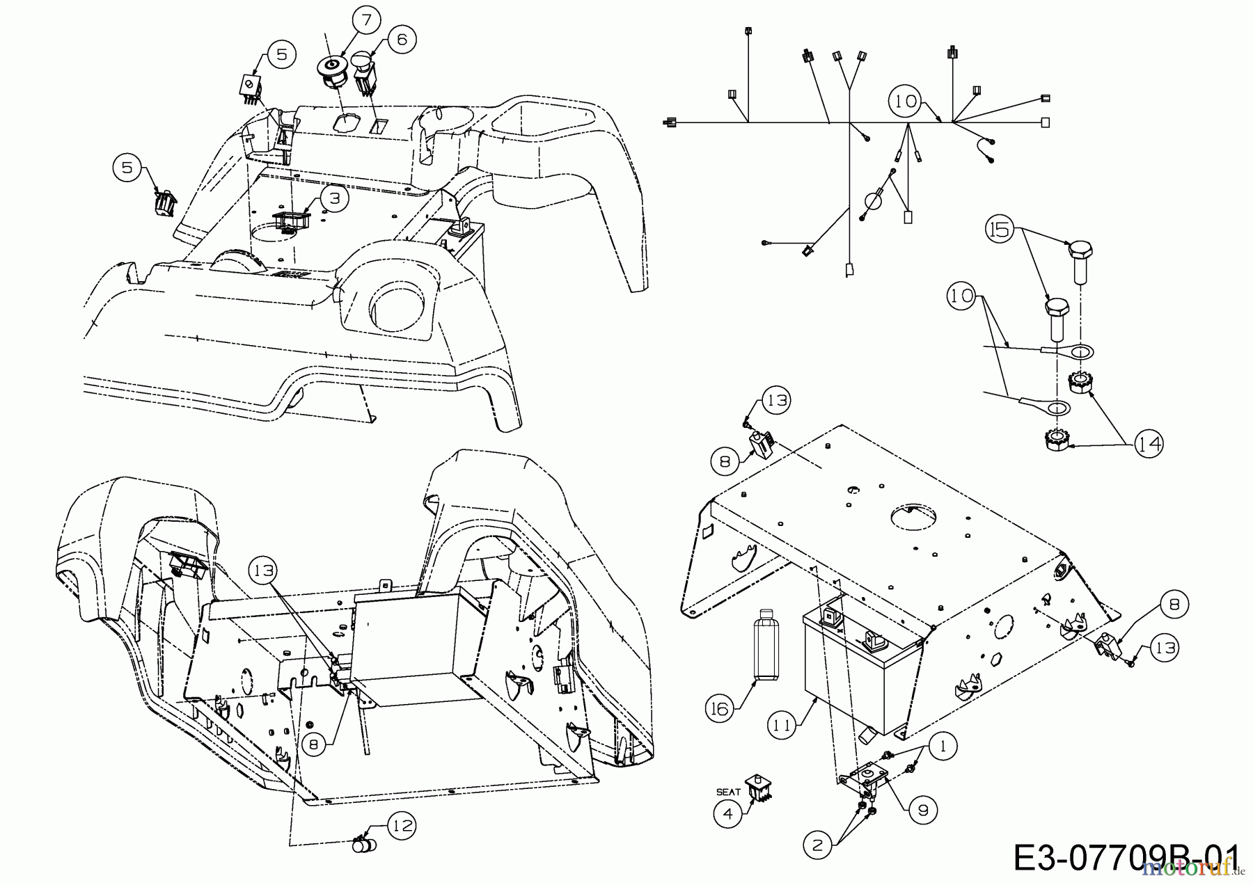  Cub Cadet Zero Turn RZT 50 17YF2ACP010  (2014) Elektroteile