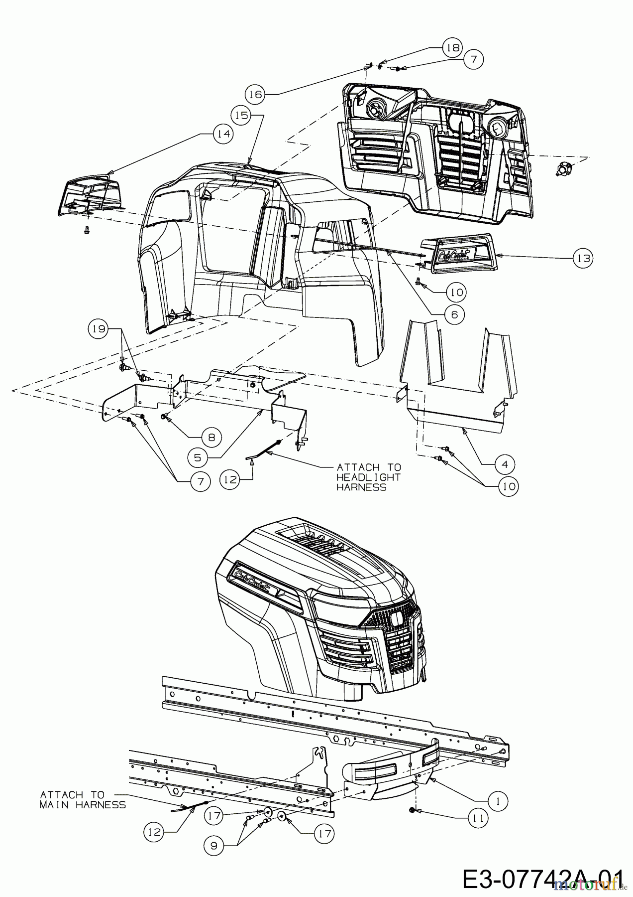 Cub Cadet Gartentraktoren GTX 2100 14A-3GE-603  (2012) Motorhaube A-Style