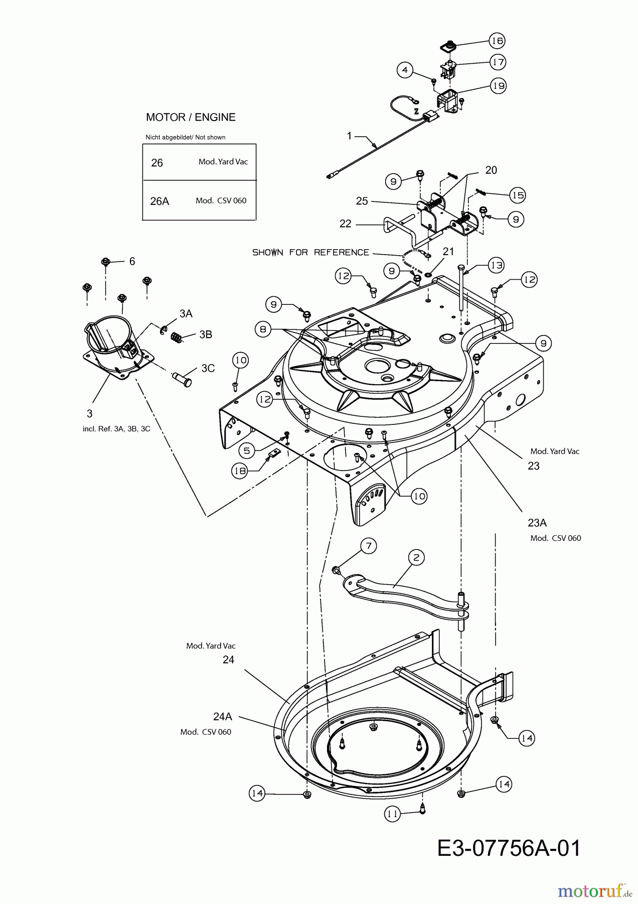  Cub Cadet Laubsauger mit Häckselfunktion CSV 060 24A-06MM603  (2013) Gehäuse, Motor
