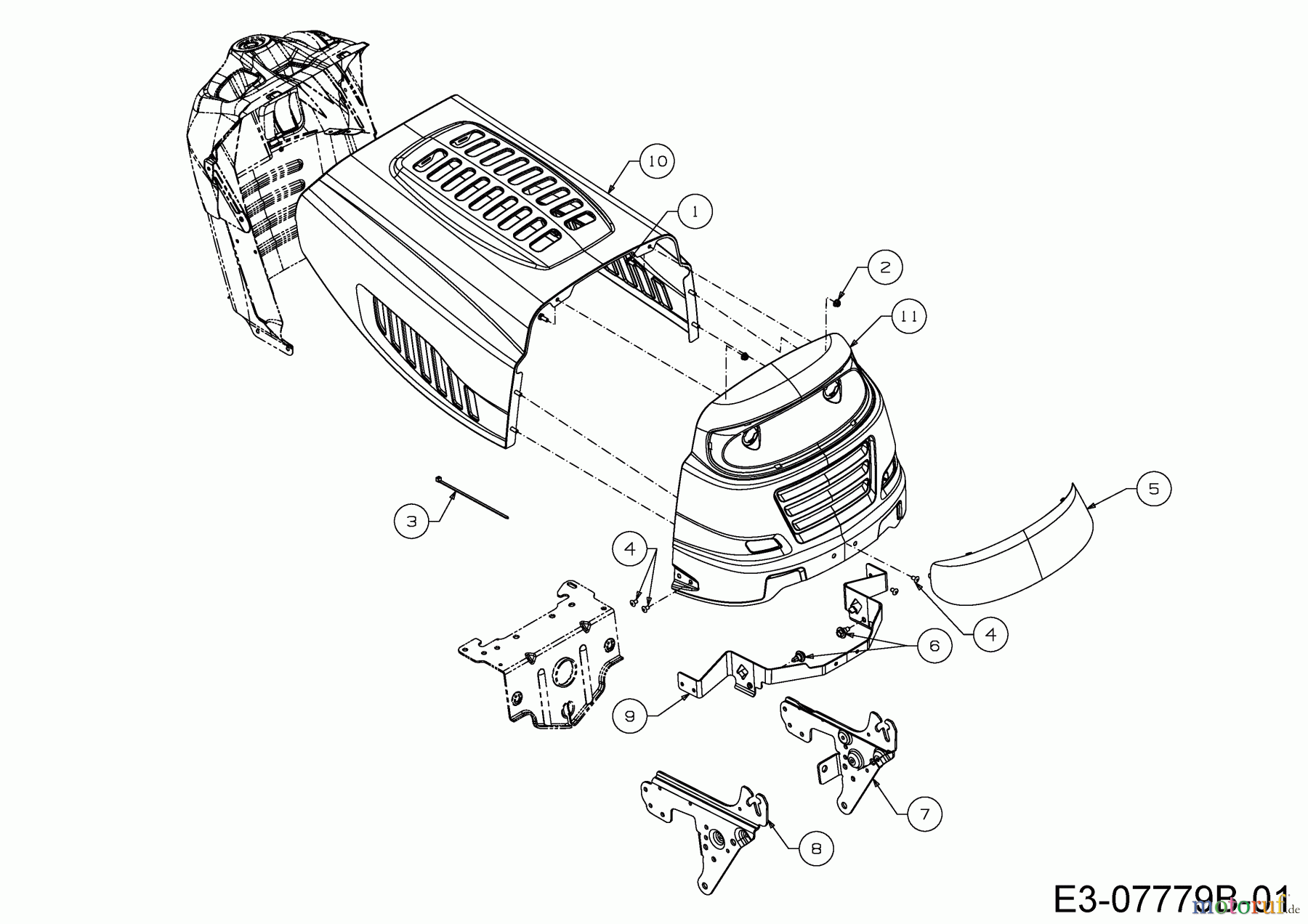  MTD Rasentraktoren DL 92 T 13I2765E677  (2017) Motorhaube 5-Style
