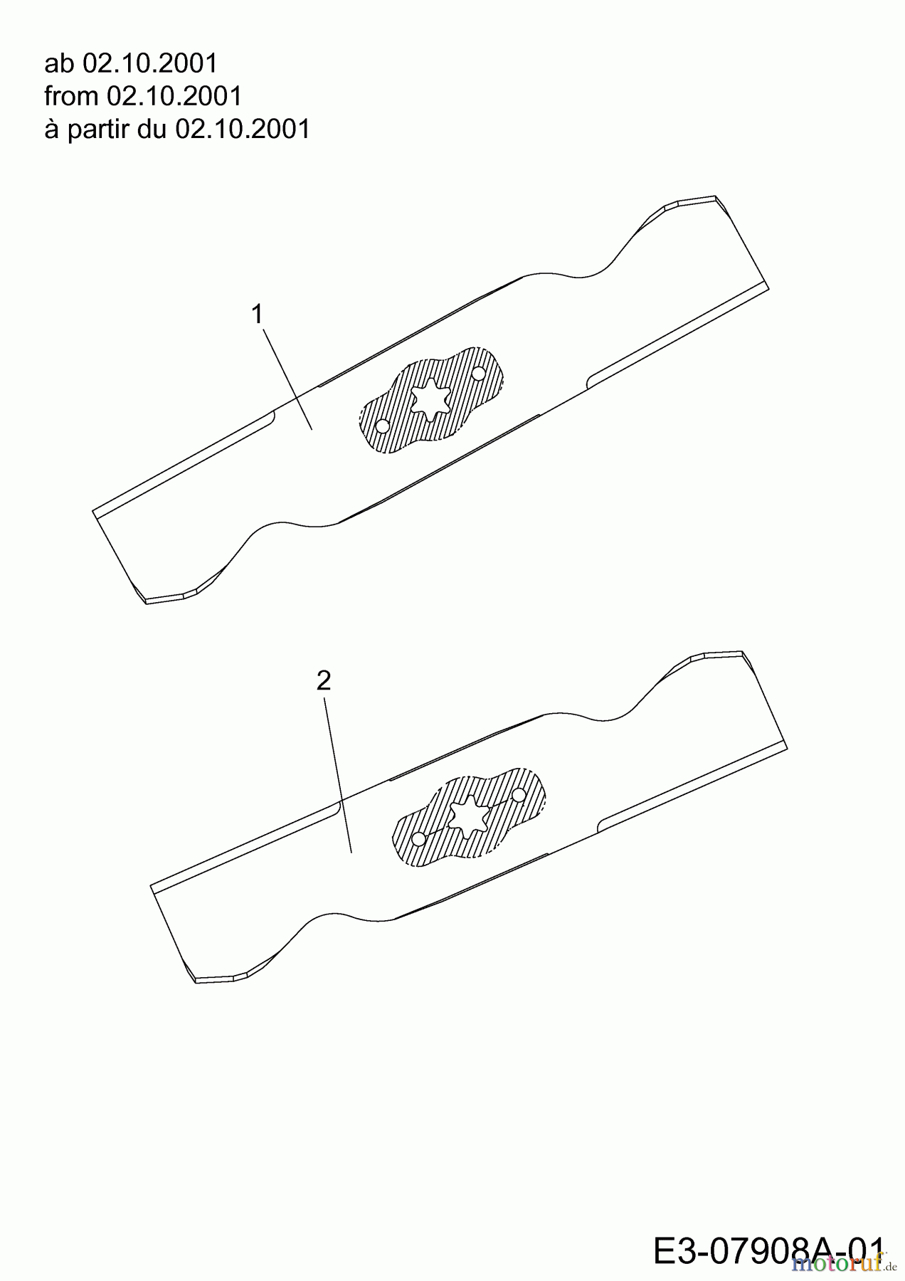  Gutbrod Rasentraktoren Sprint SLX 117 S 13AT606H690  (2001) Messer ab 02.10.2001