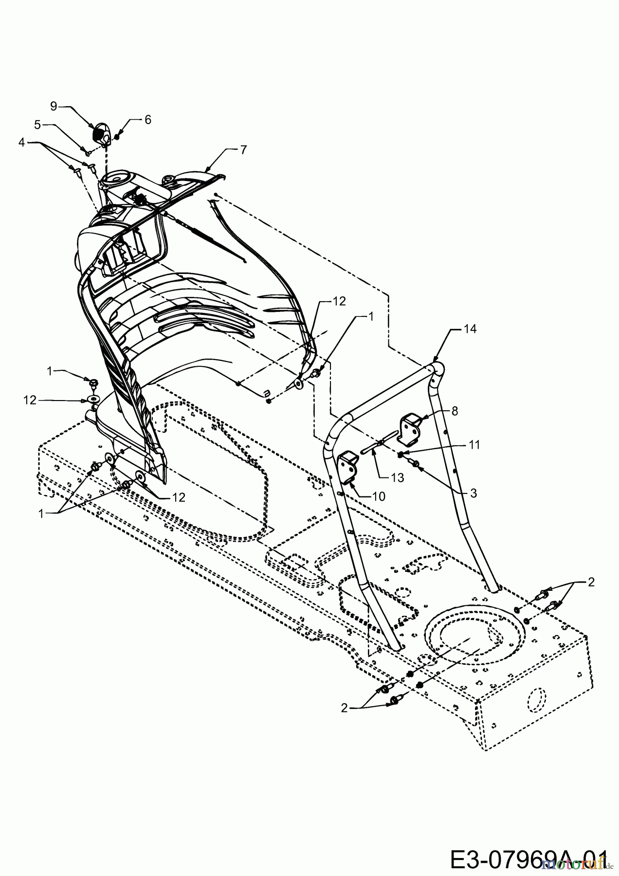  Gutbrod Rasentraktoren GLX 107 SHL 13BT516G690  (2003) Armaturenbrett