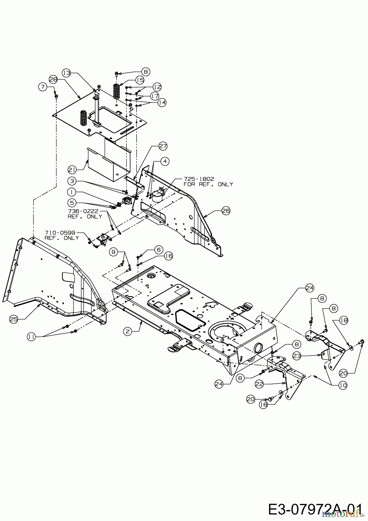  MTD Rasentraktoren SE 155 H 13AP518E678  (2002) Rahmen
