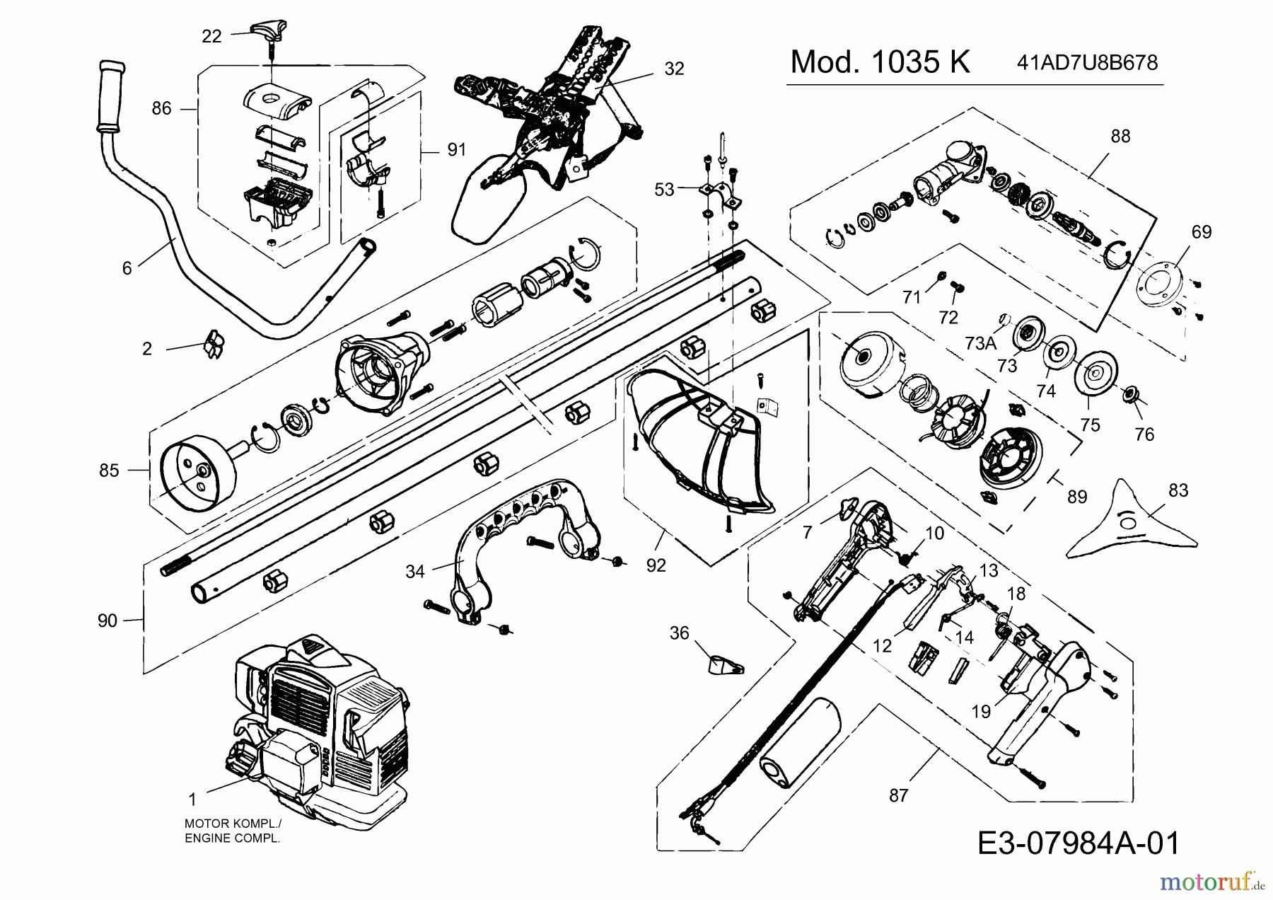  MTD Motorsensen 1035 K 41AD7U8B678  (2016) Grundgerät