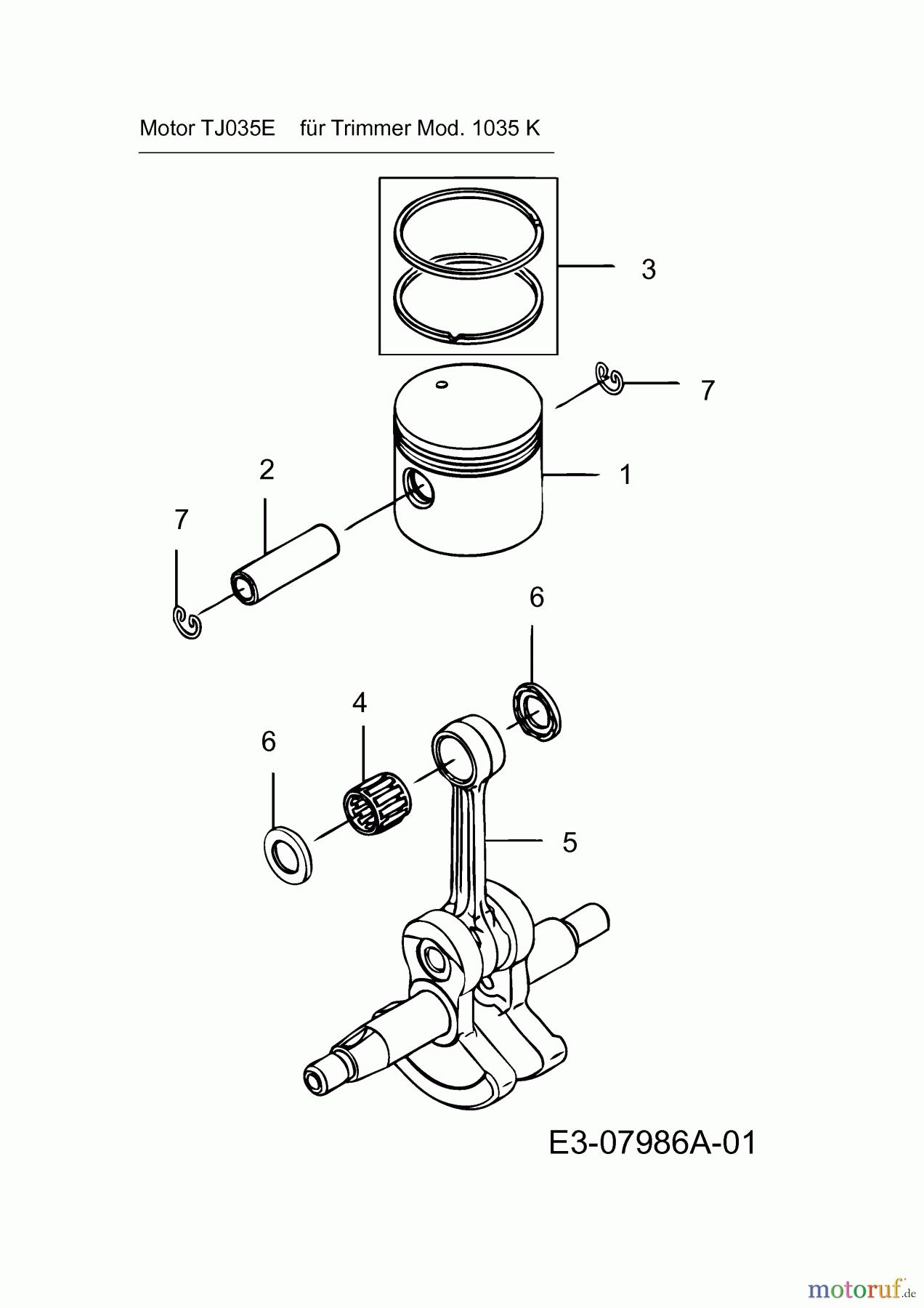 MTD Motorsensen 1035 K 41AD7U8B678  (2016) Kolben, Kurbelwelle
