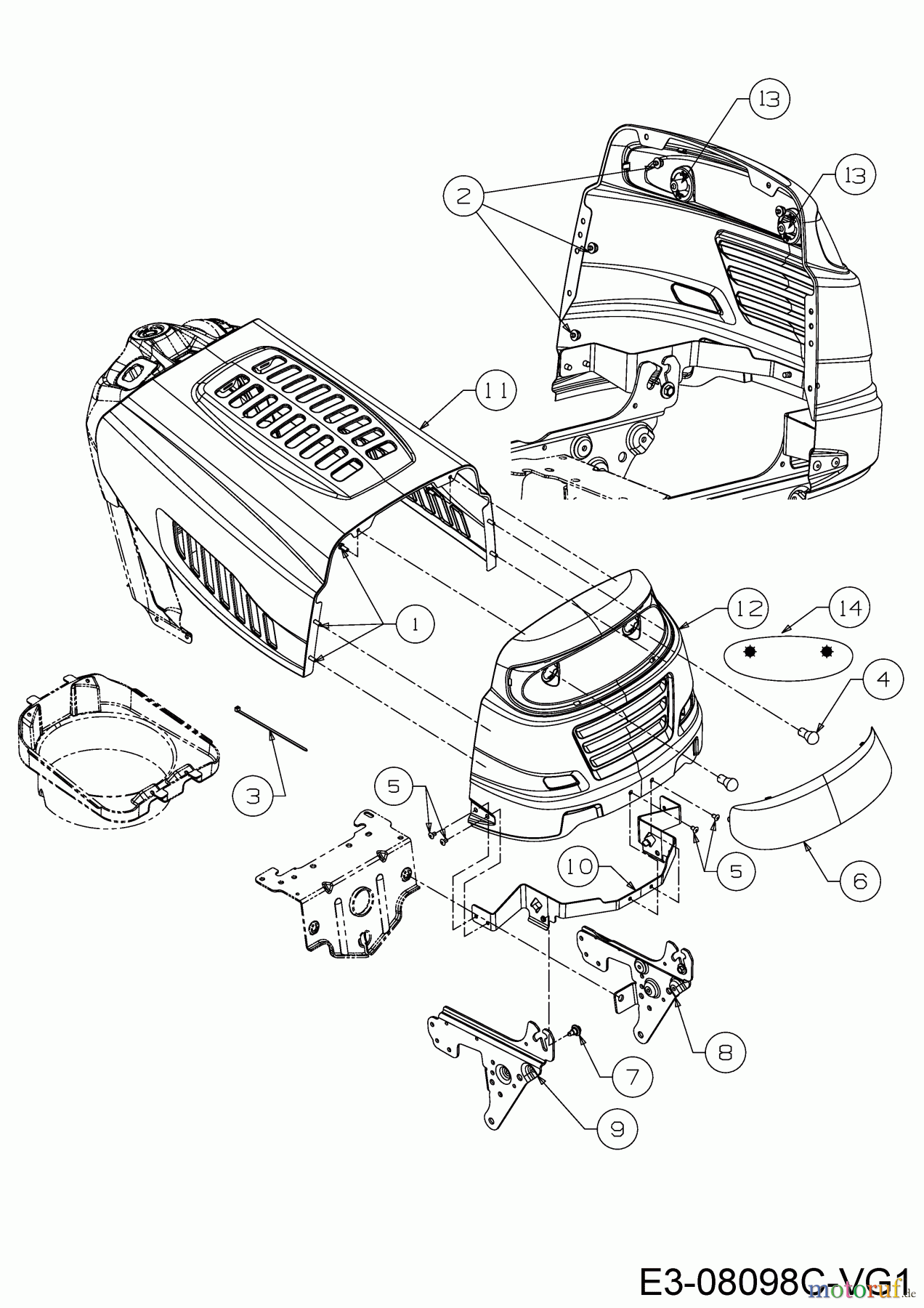  Cmi Rasentraktoren 96-125 13HH765F620  (2018) Motorhaube 5-Style