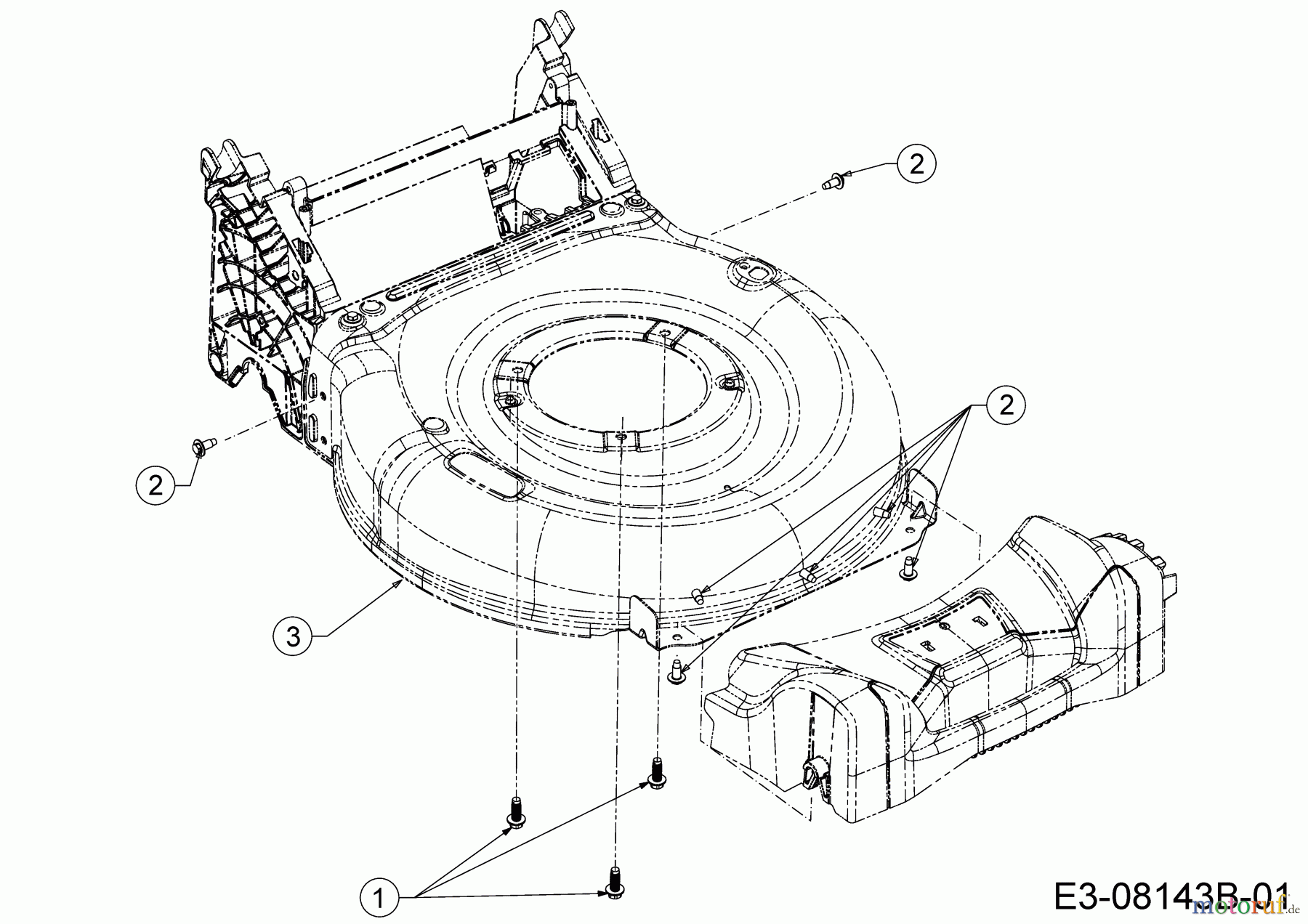  MTD Motormäher mit Antrieb DL 460 SB 12A-TF5B677  (2017) Mähwerksgehäuse