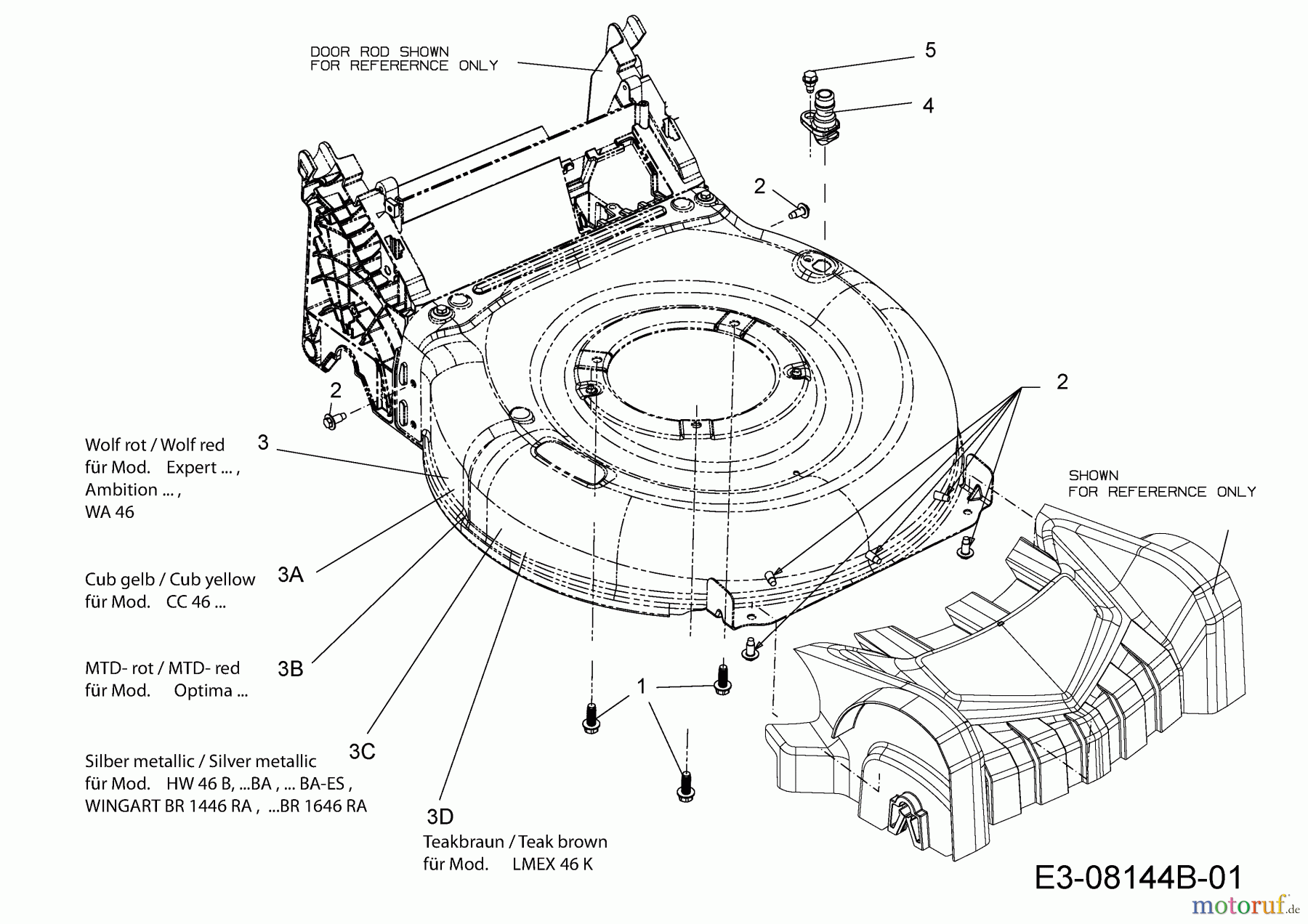  MTD Motormäher mit Antrieb LMEX 46 K 12A-TH7D682  (2015) Mähwerksgehäuse, Waschdüse