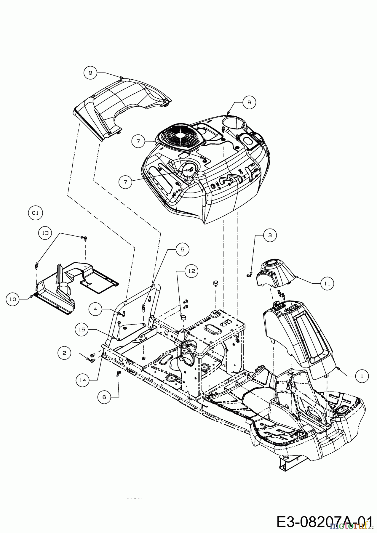  MTD Rasentraktoren 76 SD 13B226JD600  (2014) Verkleidungen