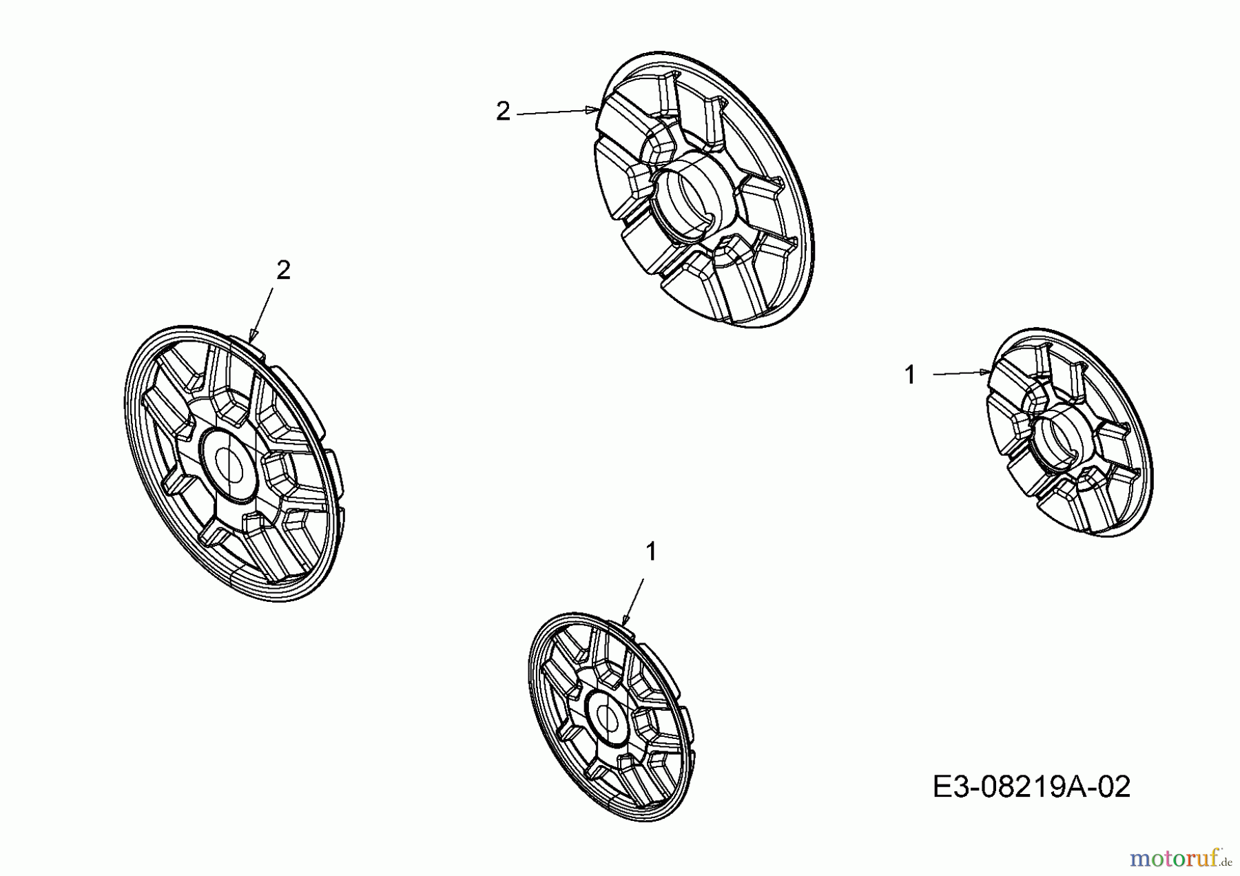  MTD Motormäher mit Antrieb BE 53 HW 12A-PH5L648  (2015) Radkappe, bis 21.01.2015