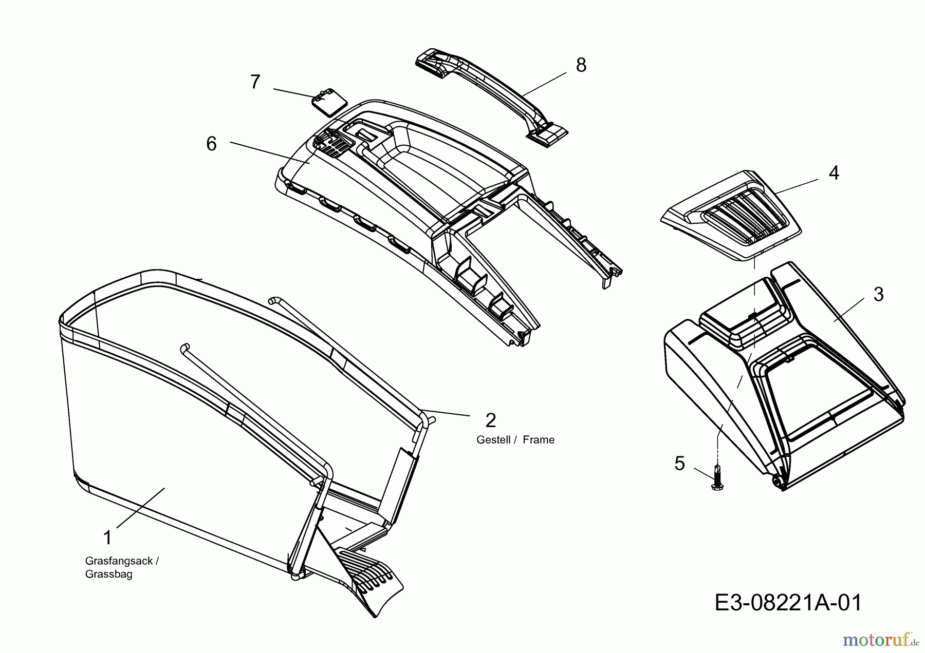  MTD Motormäher mit Antrieb Advance 53 SPK HW 12A-PN7D678  (2013) Grasfangsack